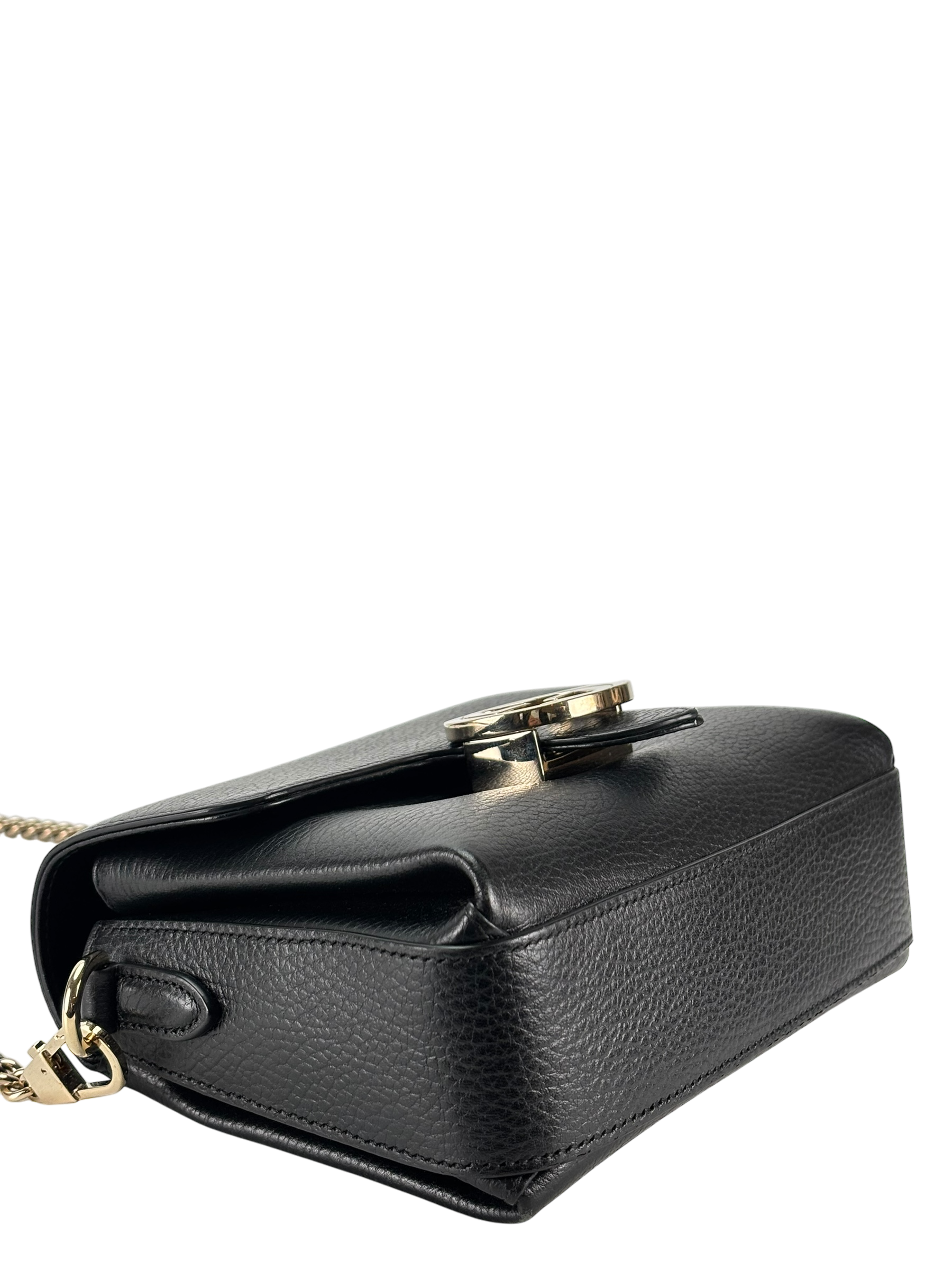 GUCCI - Black Interlocking G Chain Shoulder Bag