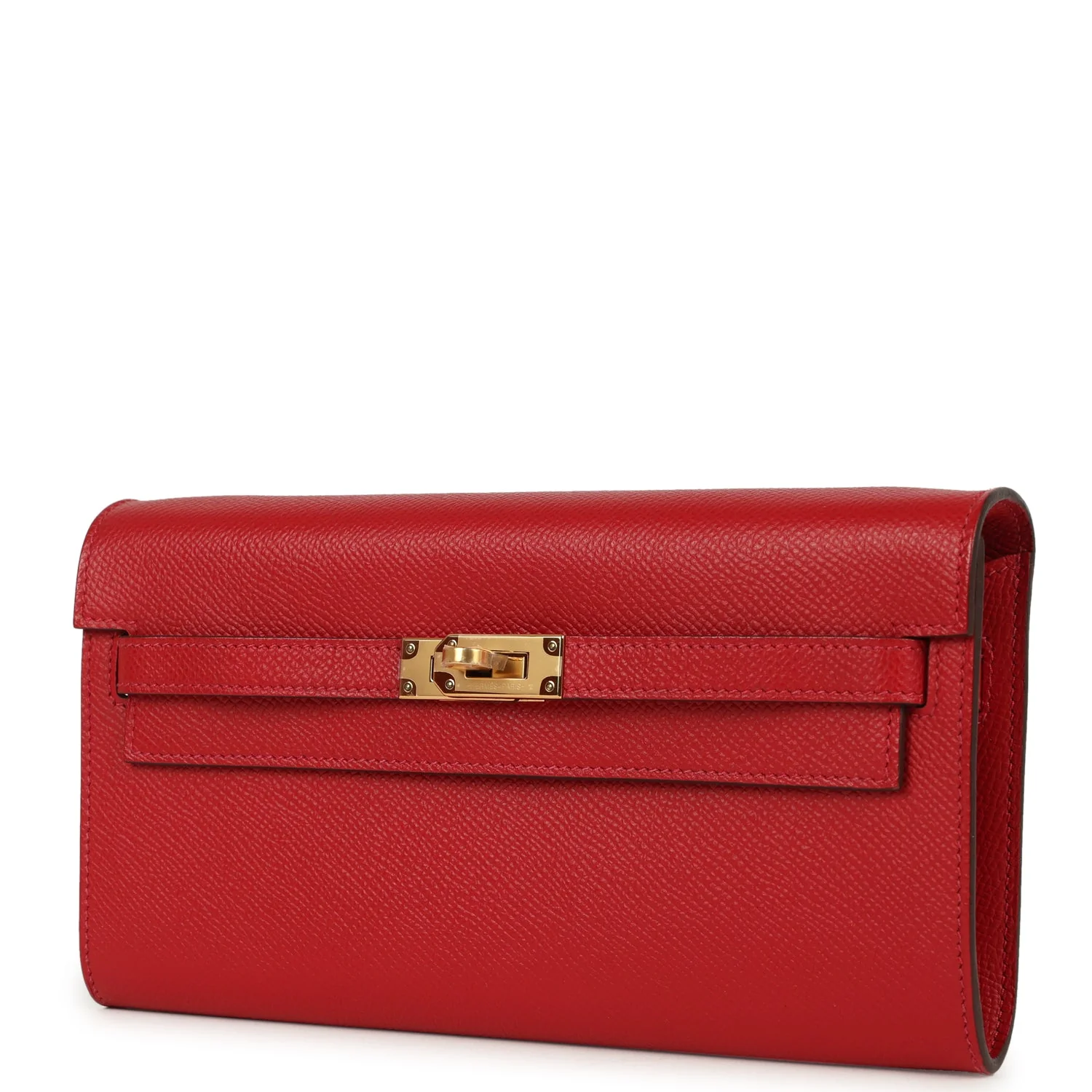 Hermes Kelly Wallet To Go Rouge Casaque Epsom Gold Hardware