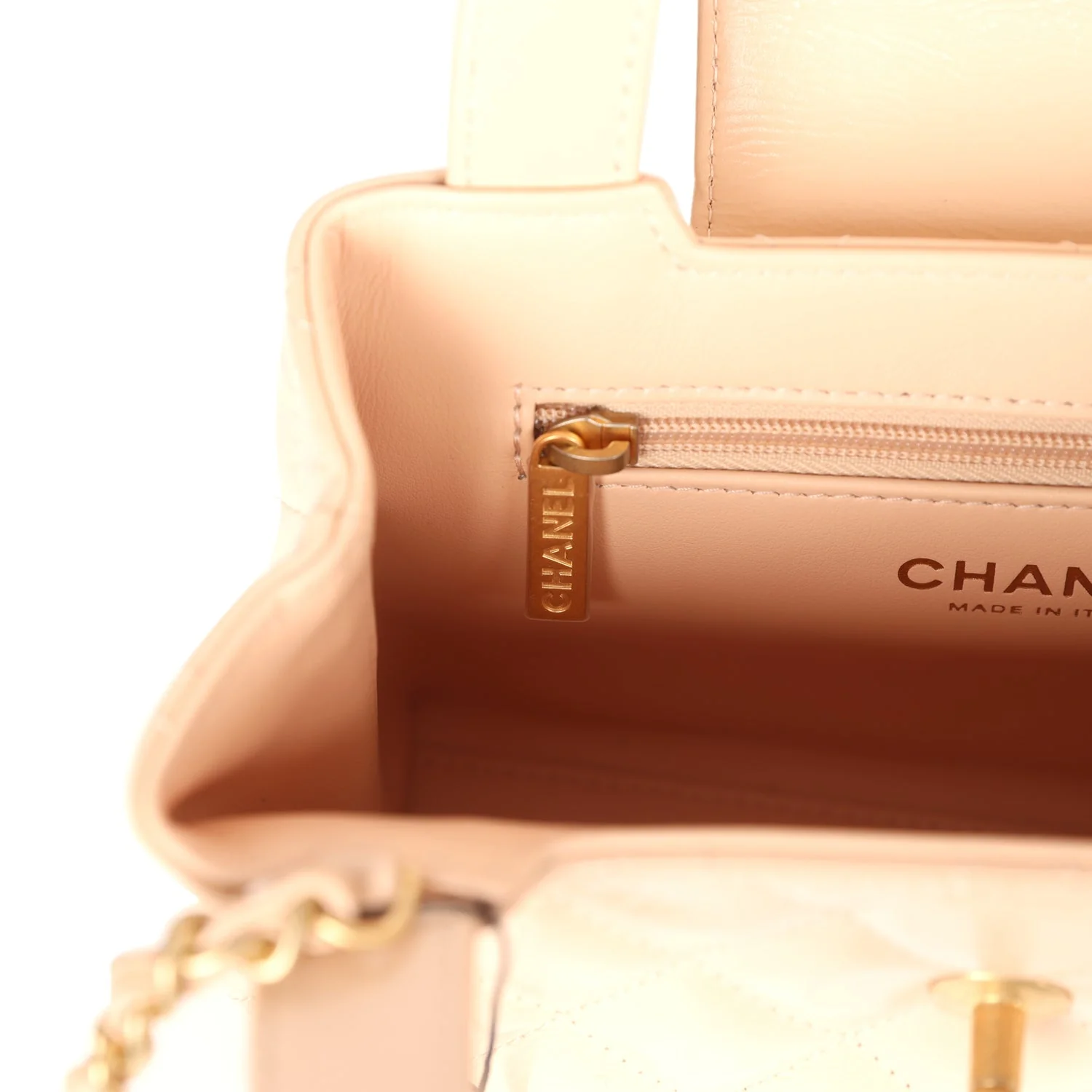 Chanel Small Kelly Shopper Beige Shiny Aged Calfskin Brushed Gold Hardware