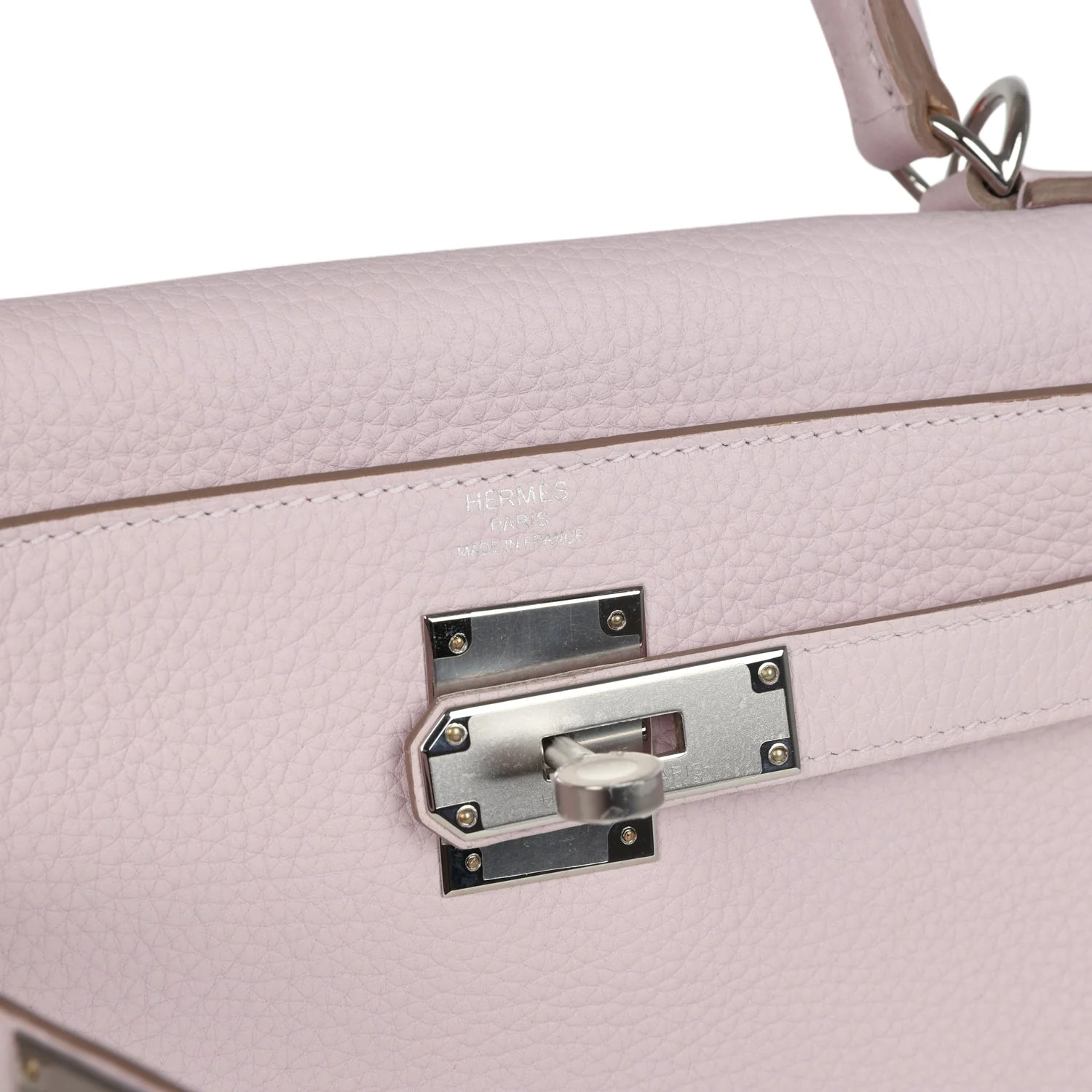 Hermes Kelly Retourne 28 Mauve Pale Clemence Palladium Hardware