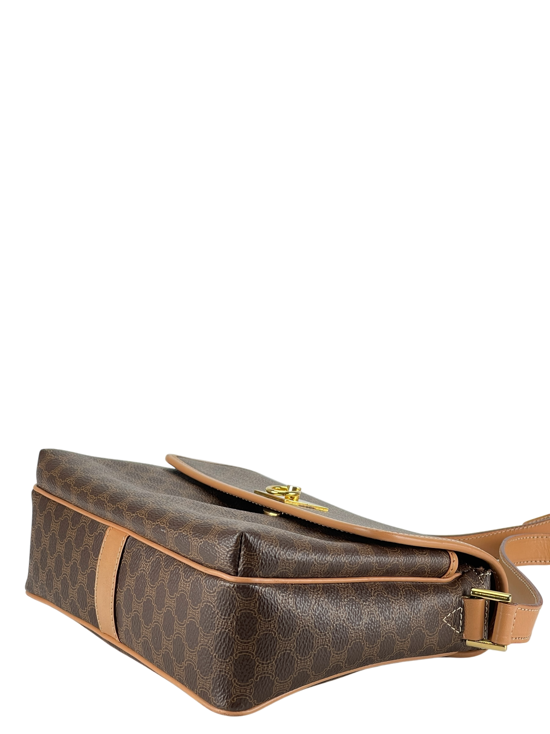 CELINE - Brown Macadam Shoulder Bag