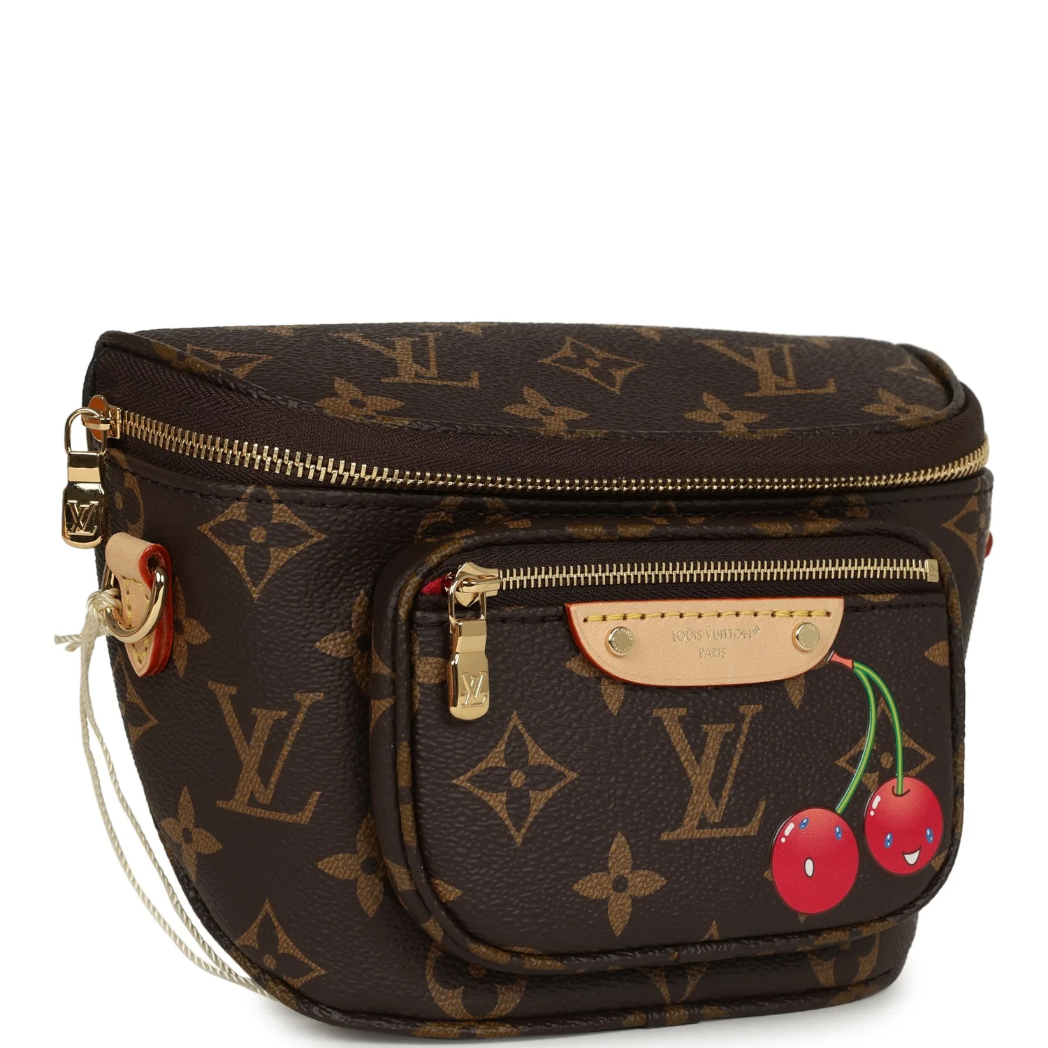 Louis Vuitton X Takashi Murakami Mini Bumbag Cherry Brown Monogram Gold Hardware