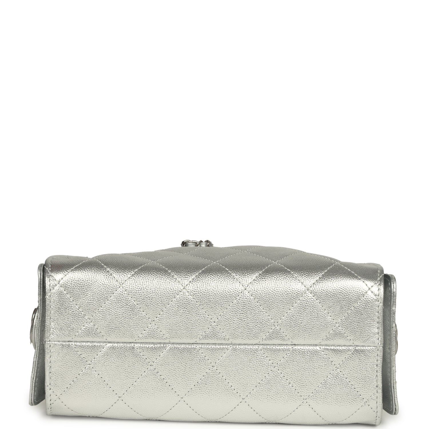 Chanel Mini 25 Hobo Bag Metallic Silver Caviar Silver Hardware