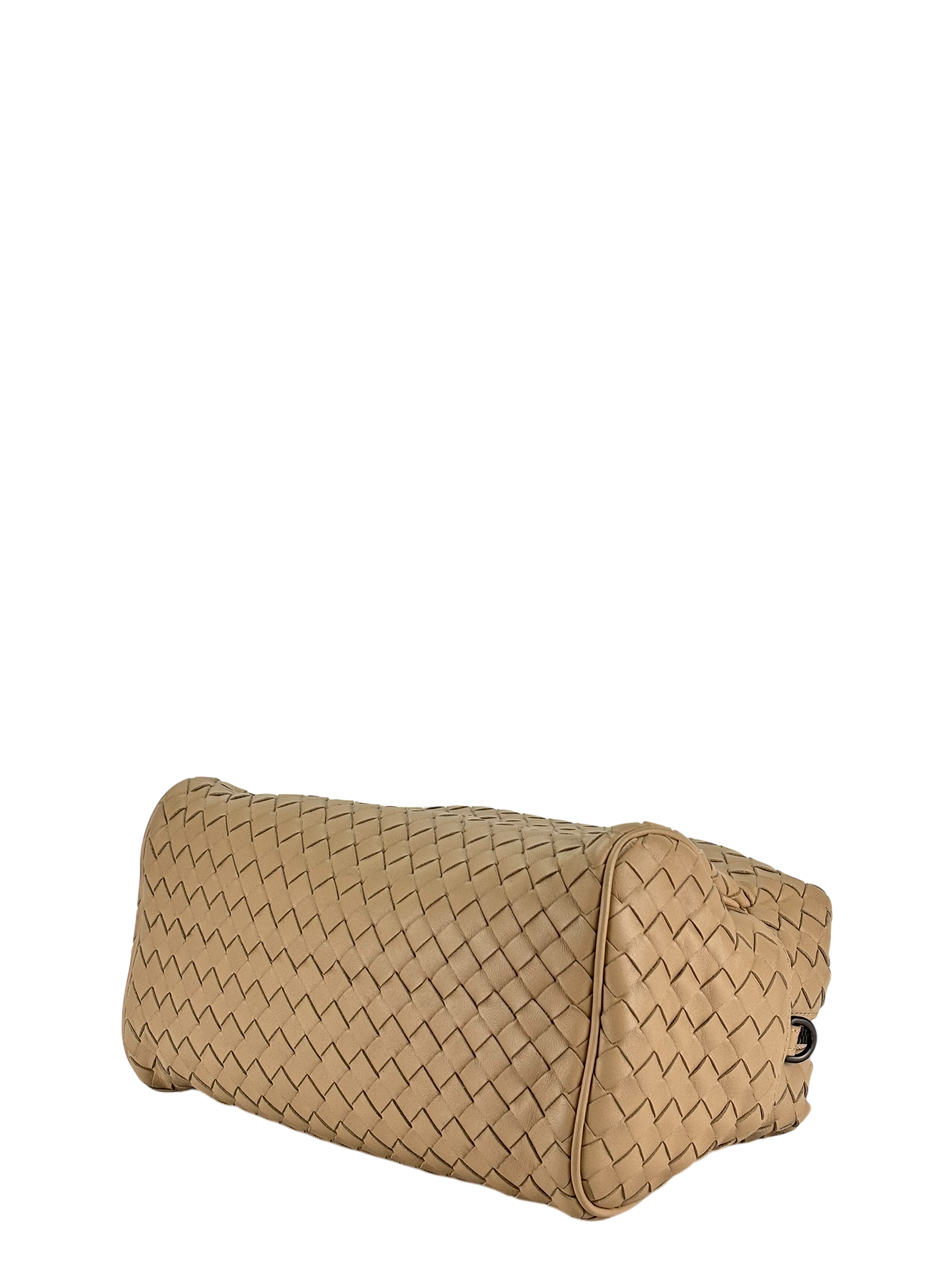 BOTTEGA VENETA - Beige Veneta Intrecciato Leather Boston Bag