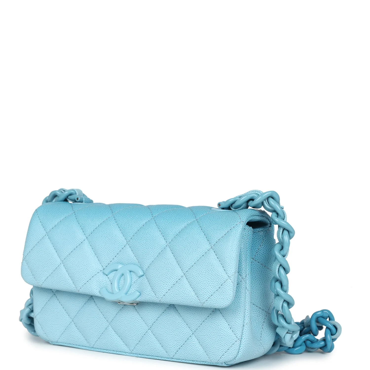 Chanel Small Flap Bag Blue Ombre Caviar Lacquered Metal Hardware
