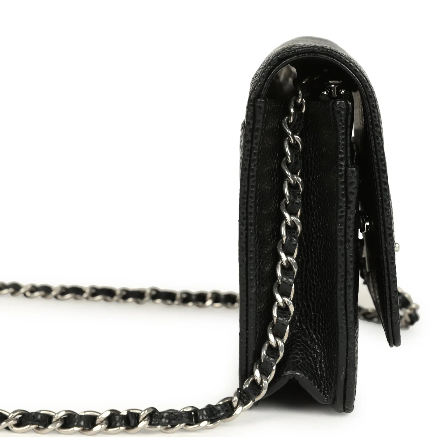 Chanel Wallet On Chain WOC Black Caviar Silver Hardware