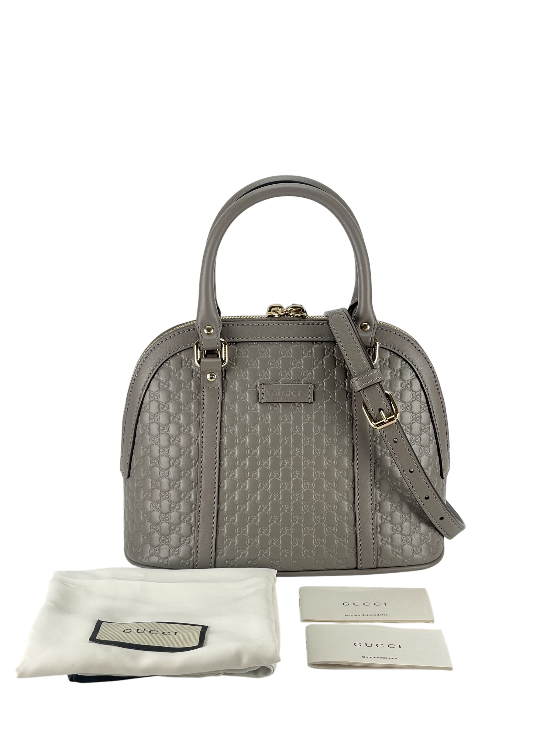 GUCCI - Grey GG 2way Micro Shima Shoulder bag