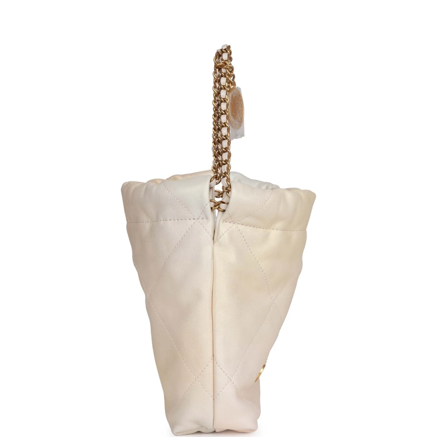 Chanel Mini 22 Bag Champagne Iridescent Calfskin Gold Hardware