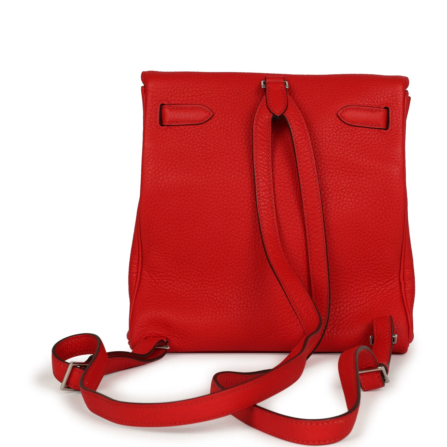 Hermes Kelly Ado II Backpack Rouge De Coeur Clemence Palladium Hardware
