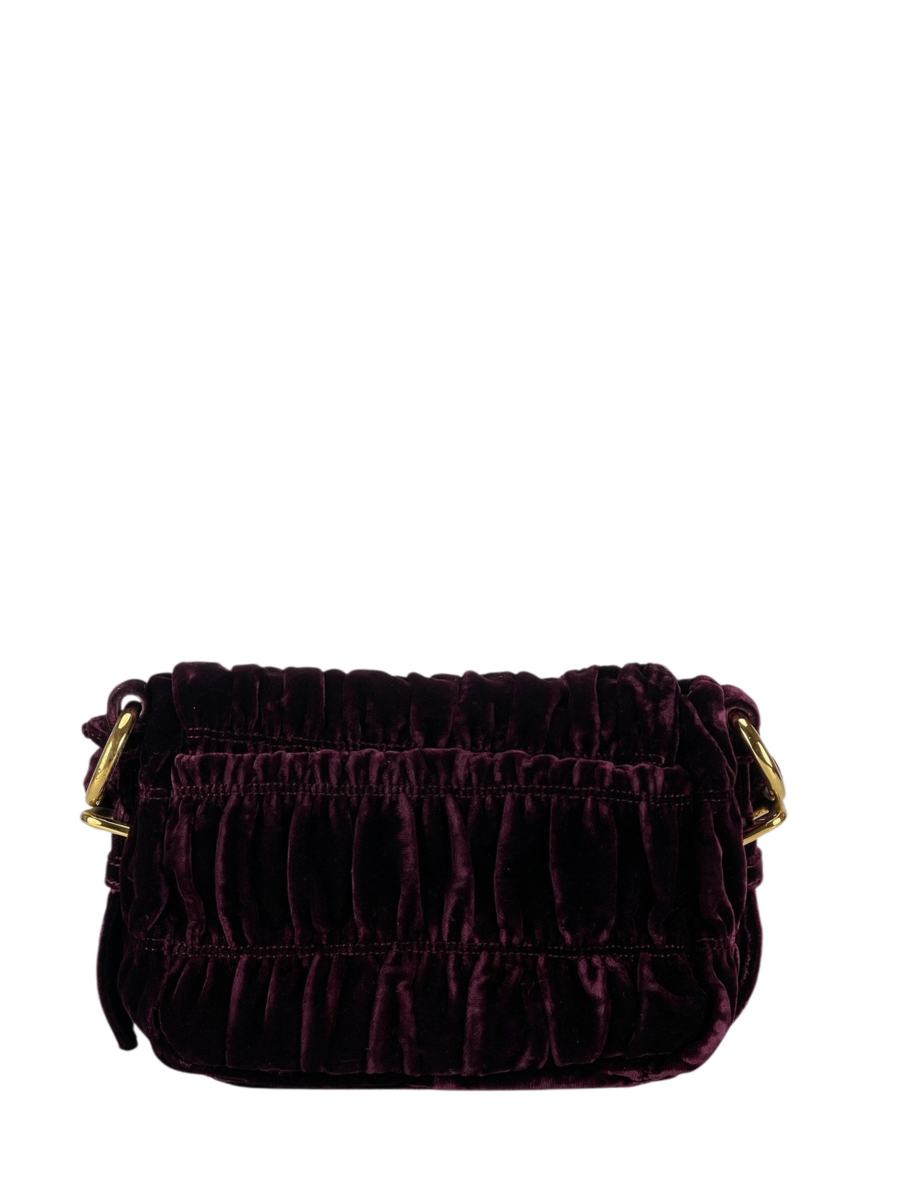 PRADA - Burgundy Velvet Chain Flap Bag