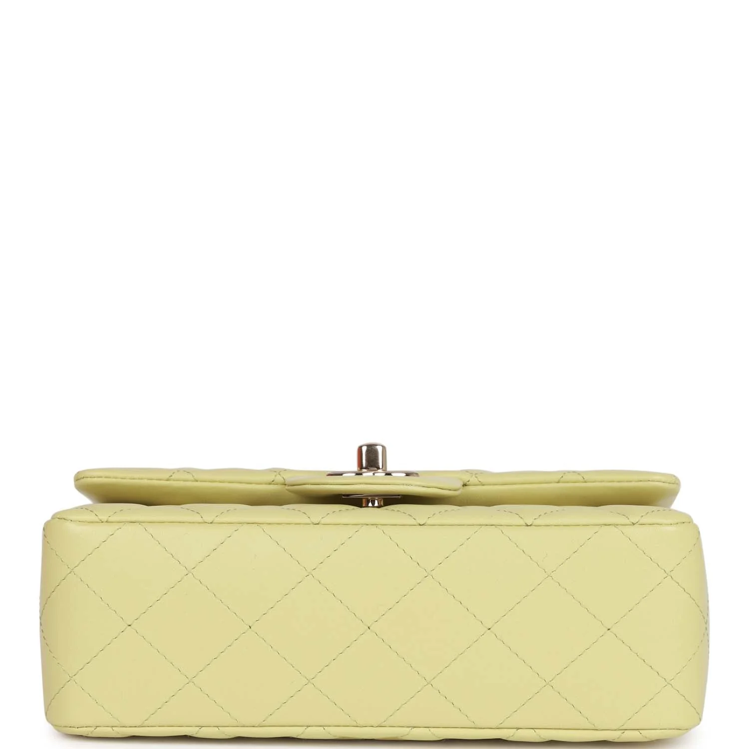 Chanel Mini Rectangular Flap Bag Light Green Lambskin Light Gold Hardware
