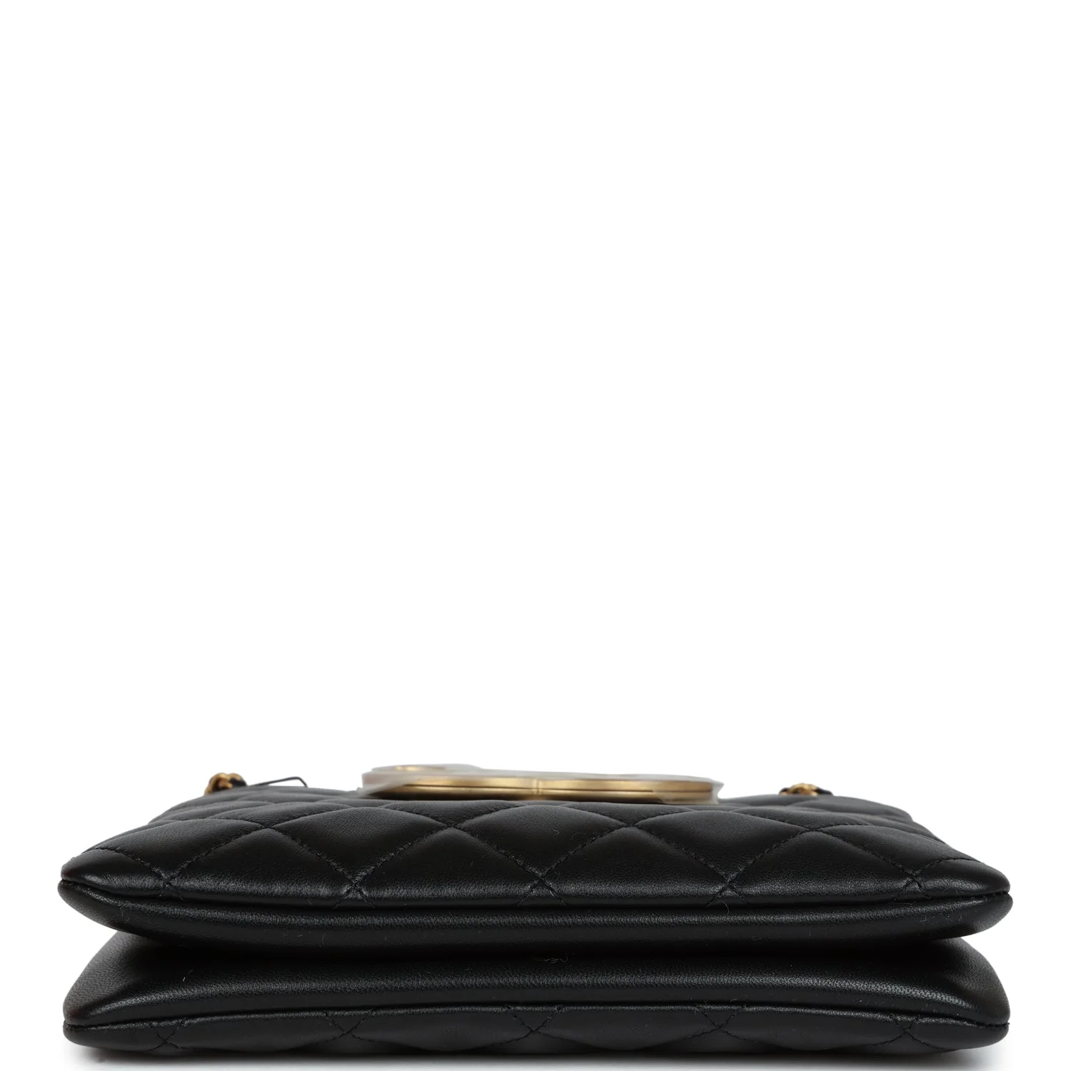 Chanel Small CC Shoulder Bag Black Lambskin Antique Gold Hardware