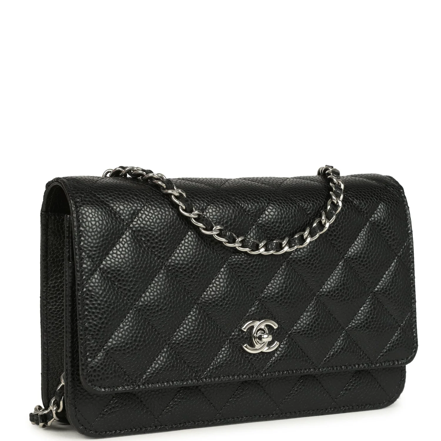 Chanel Wallet On Chain WOC Black Caviar Silver Hardware