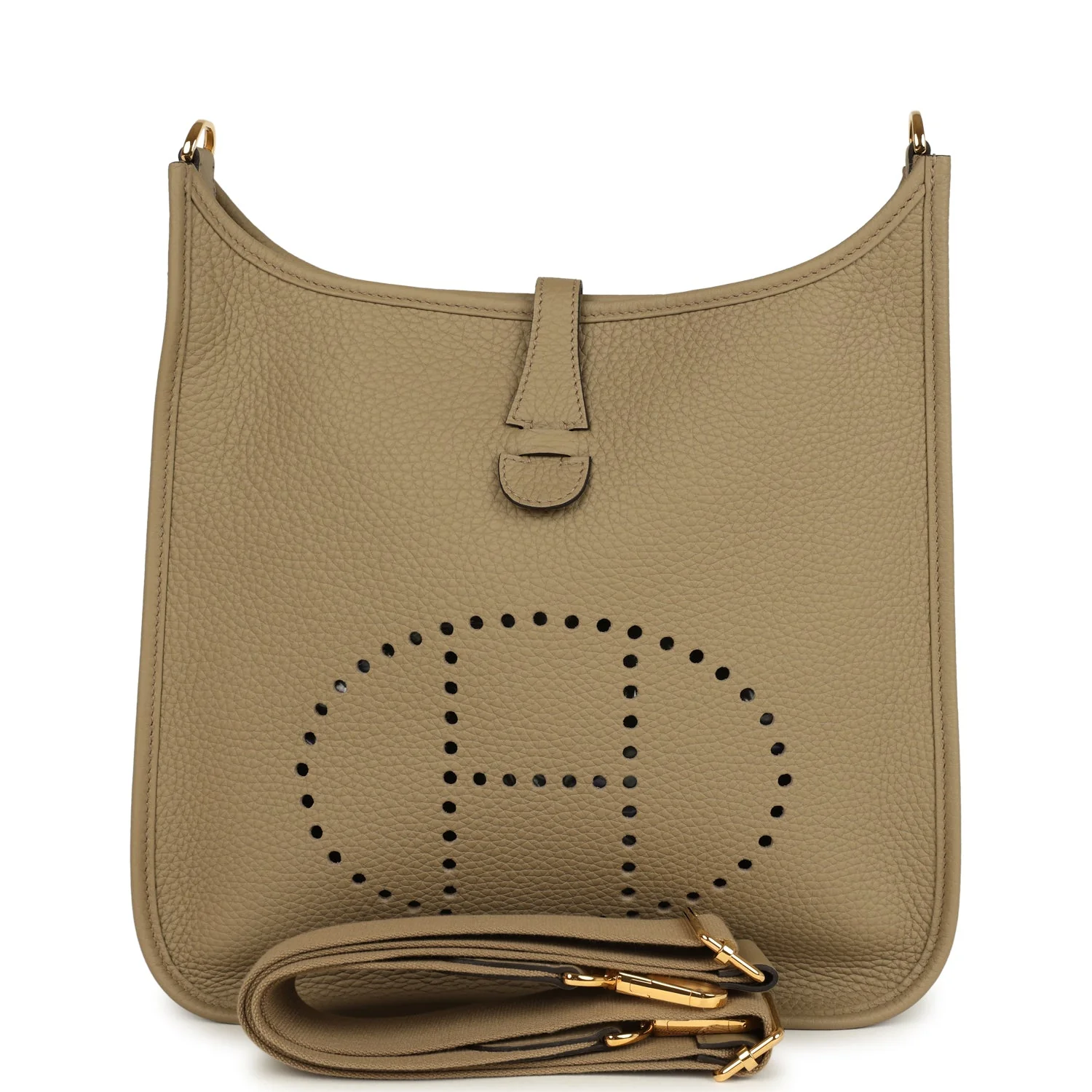 Hermes Evelyne III PM Beige Marfa Clemence Gold Hardware