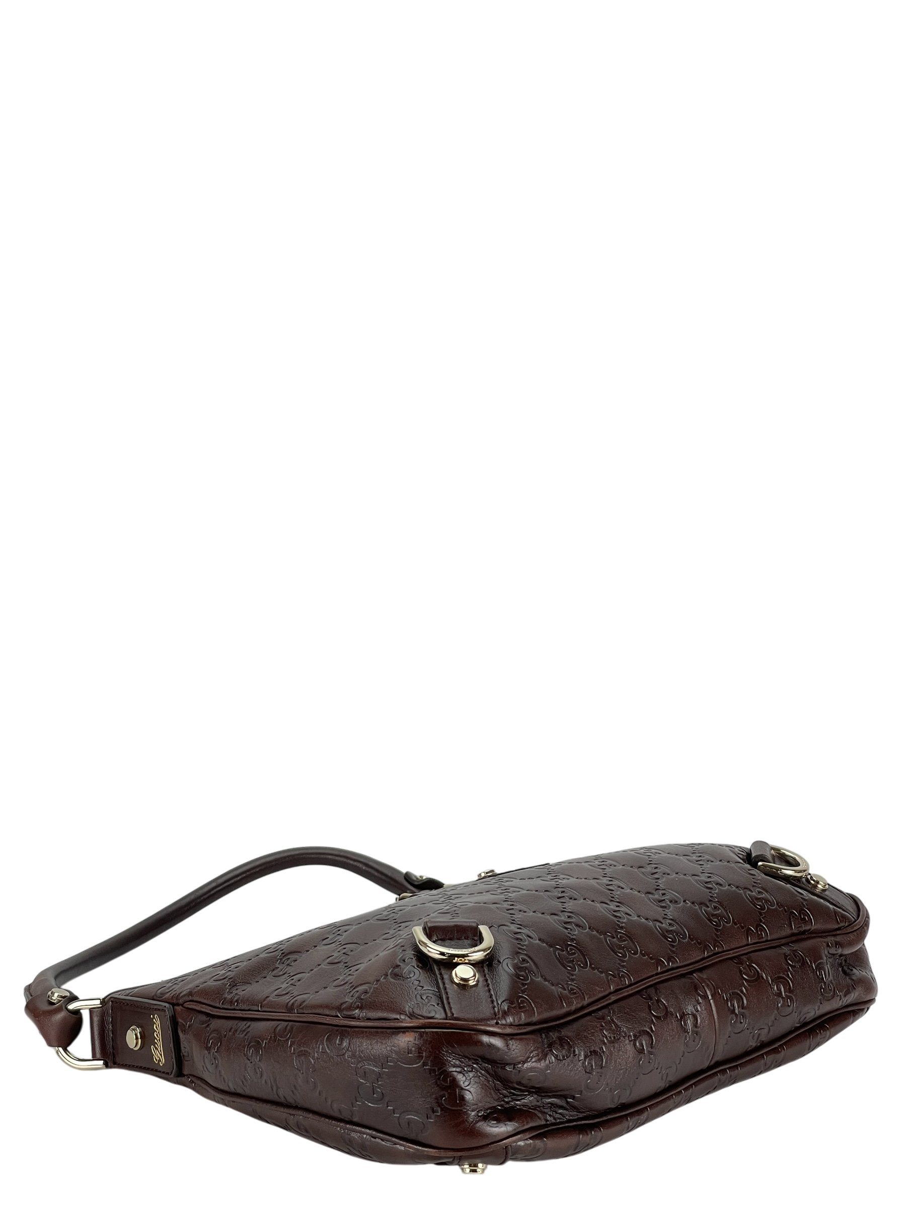 GUCCI - Dark Brown Abbey Guccissima Semi Shoulder Bag