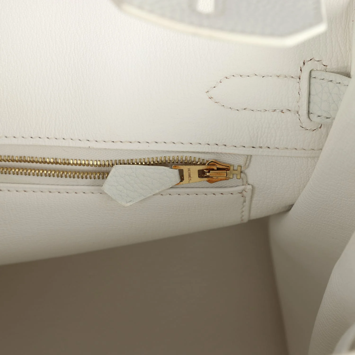 Pre-owned Hermès Birkin 30 White Clemence Gold Hardware