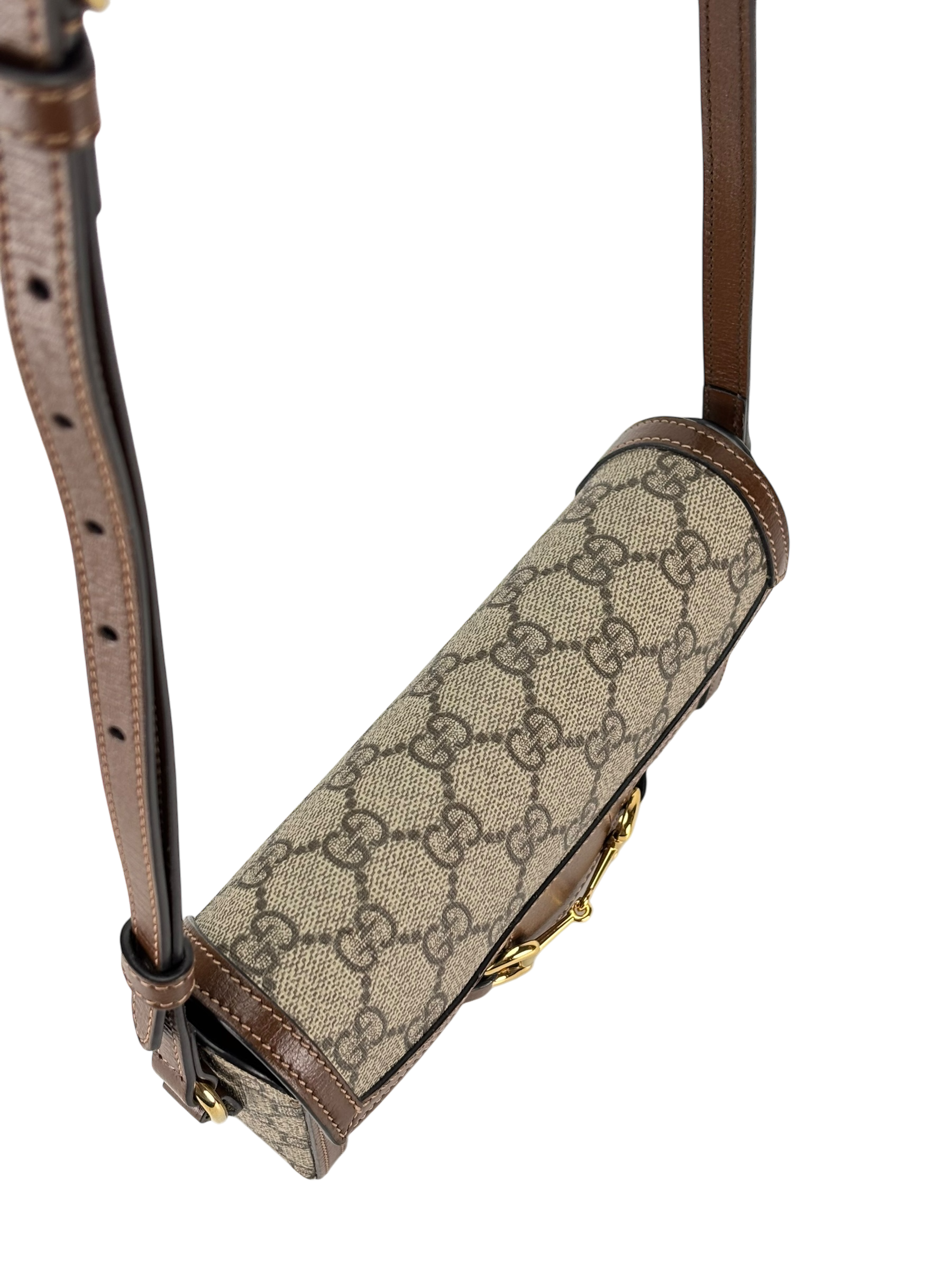 GUCCI - GG Supreme Fabric Leather Horsebit 1955 Bag