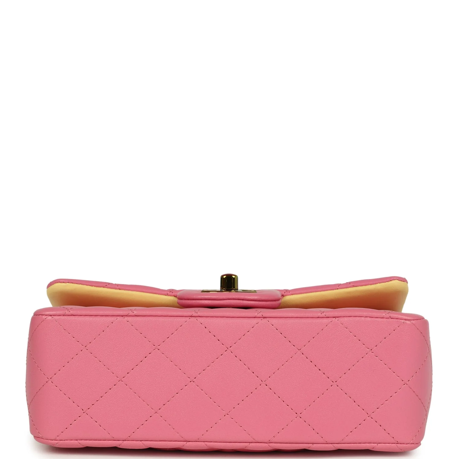 Chanel Mini Classic Rectangular Flap Bag Pink and Yellow Lambskin Iridescent Hardware