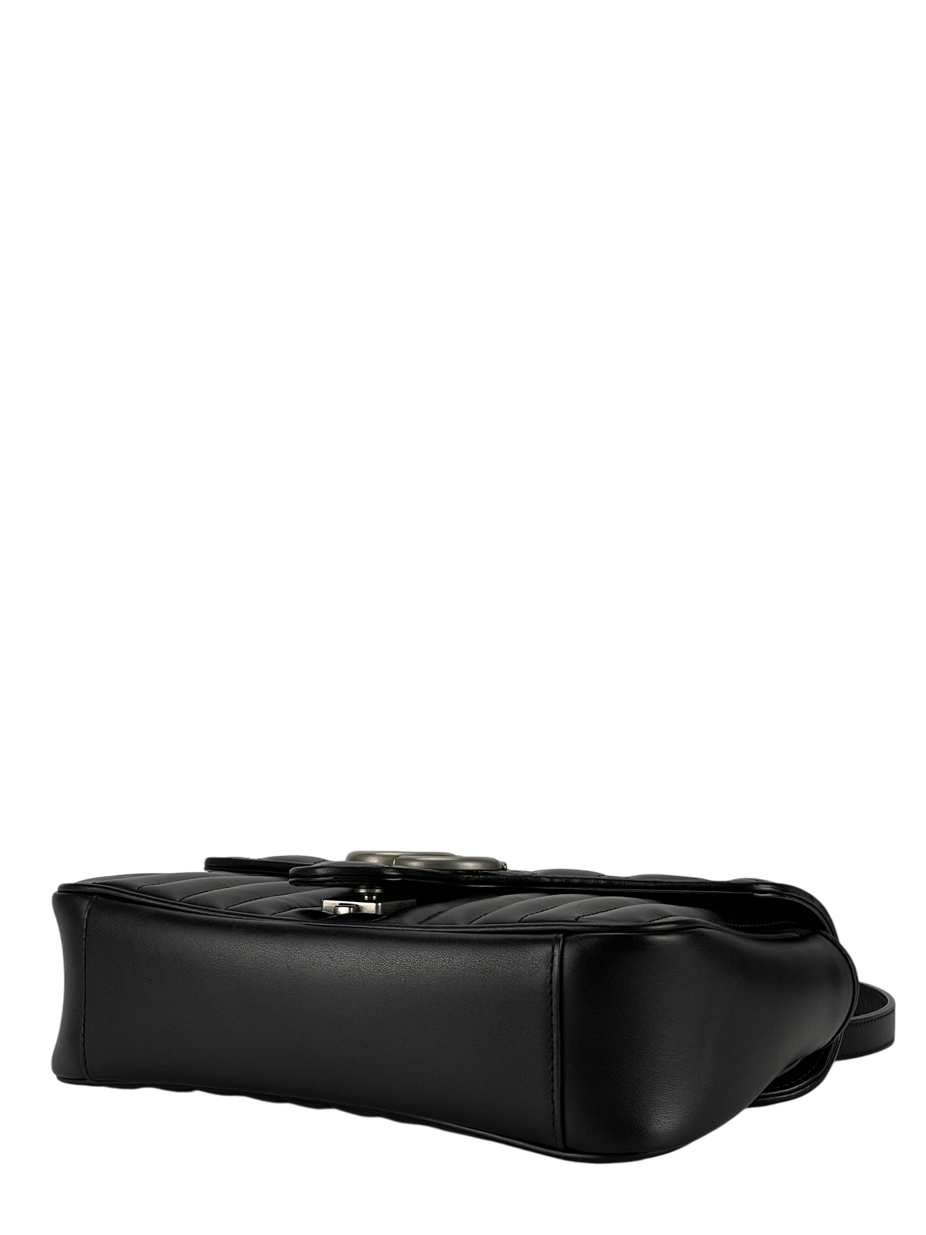 GUCCI - Black GG Marmont Matelasse Shoulder Bag