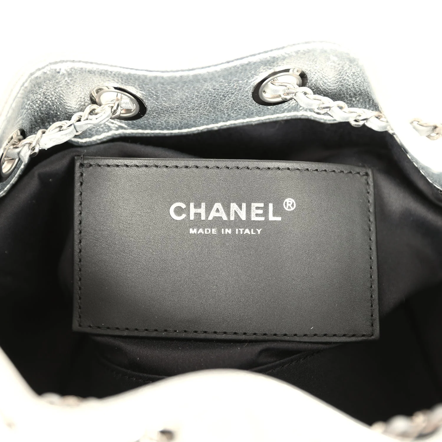 Chanel Mini 25 Hobo Bag Metallic Silver Caviar Silver Hardware