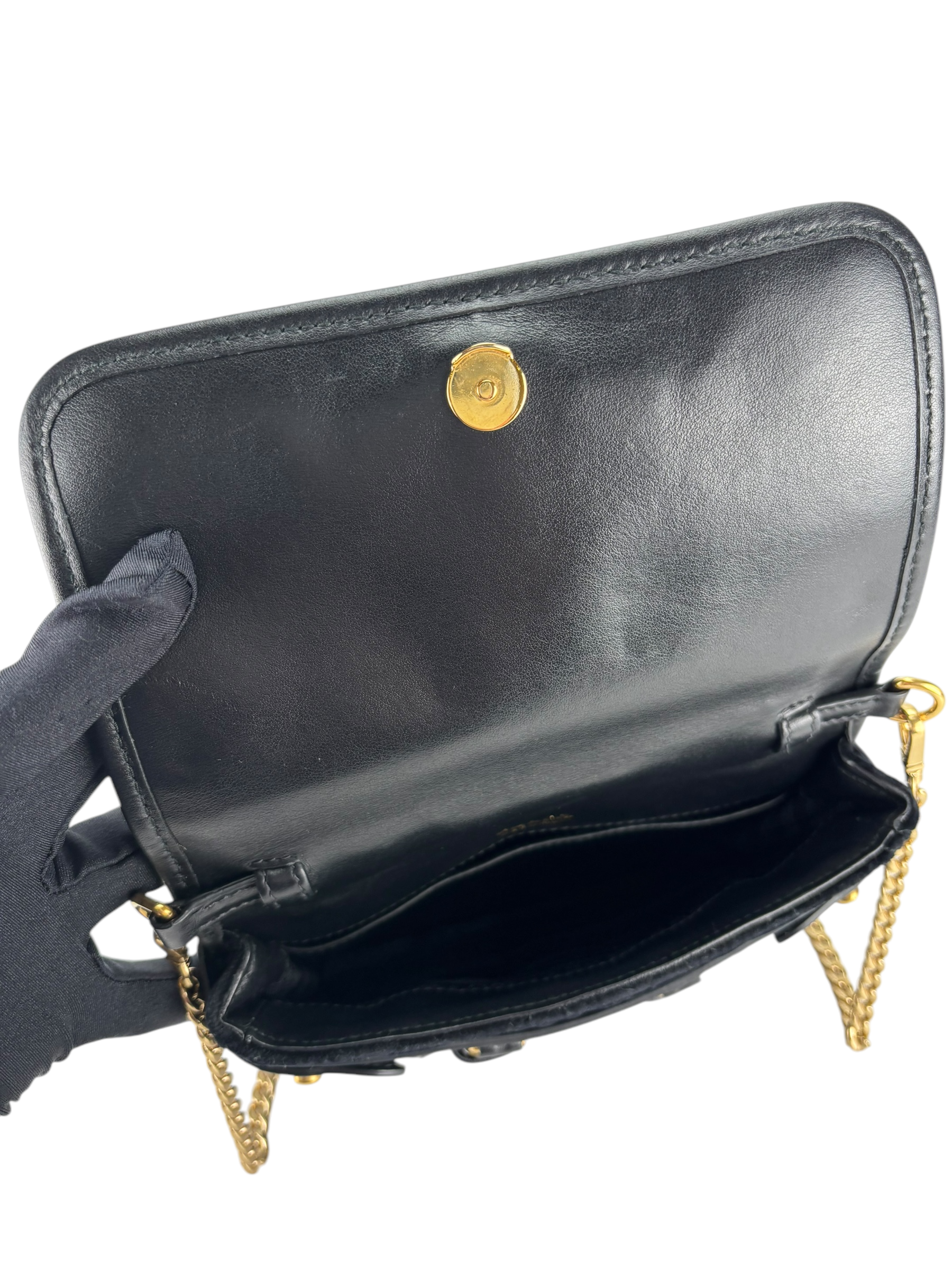 PRADA - Black Quilted Velvet Waist Belt and Crossbody Bag