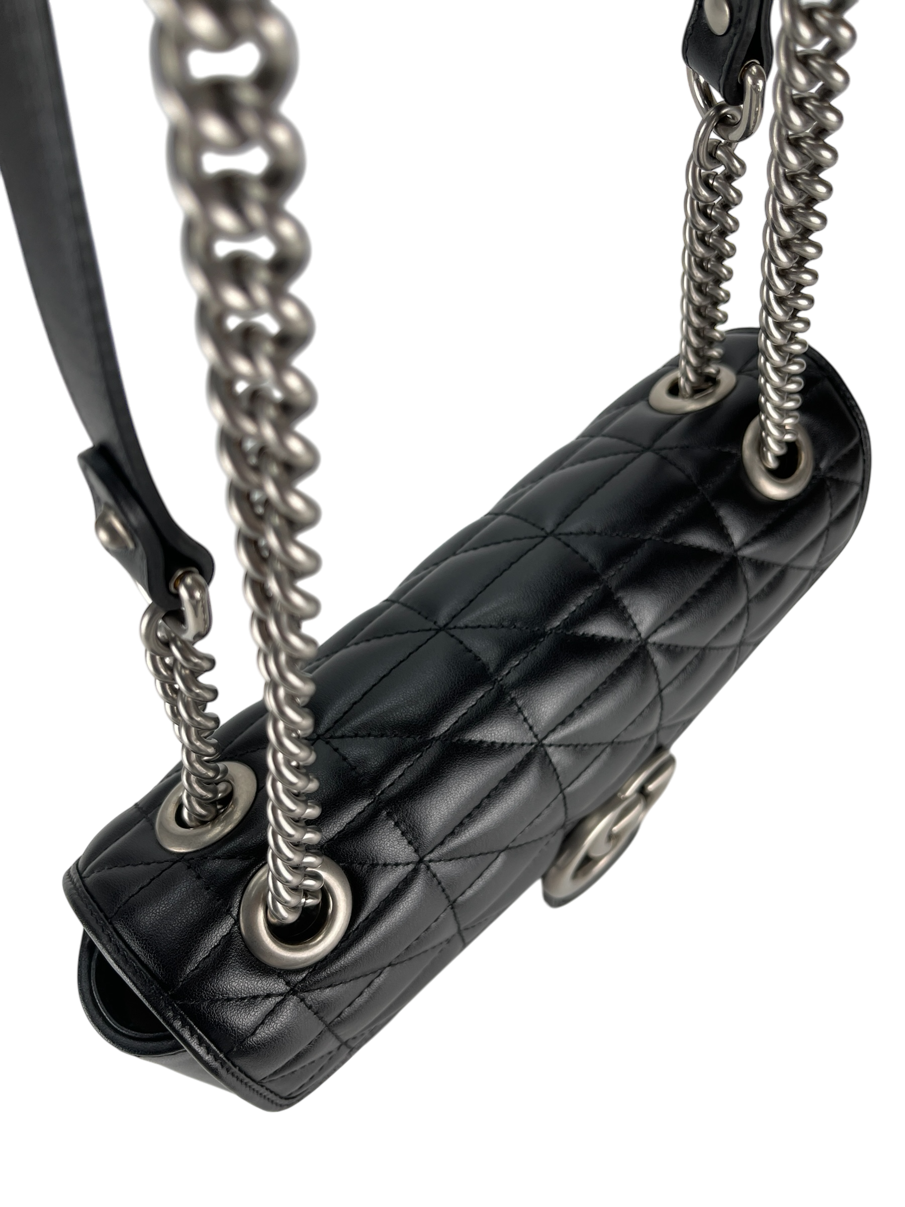 GUCCI - Black GG Marmont Matelasse Shoulder Bag