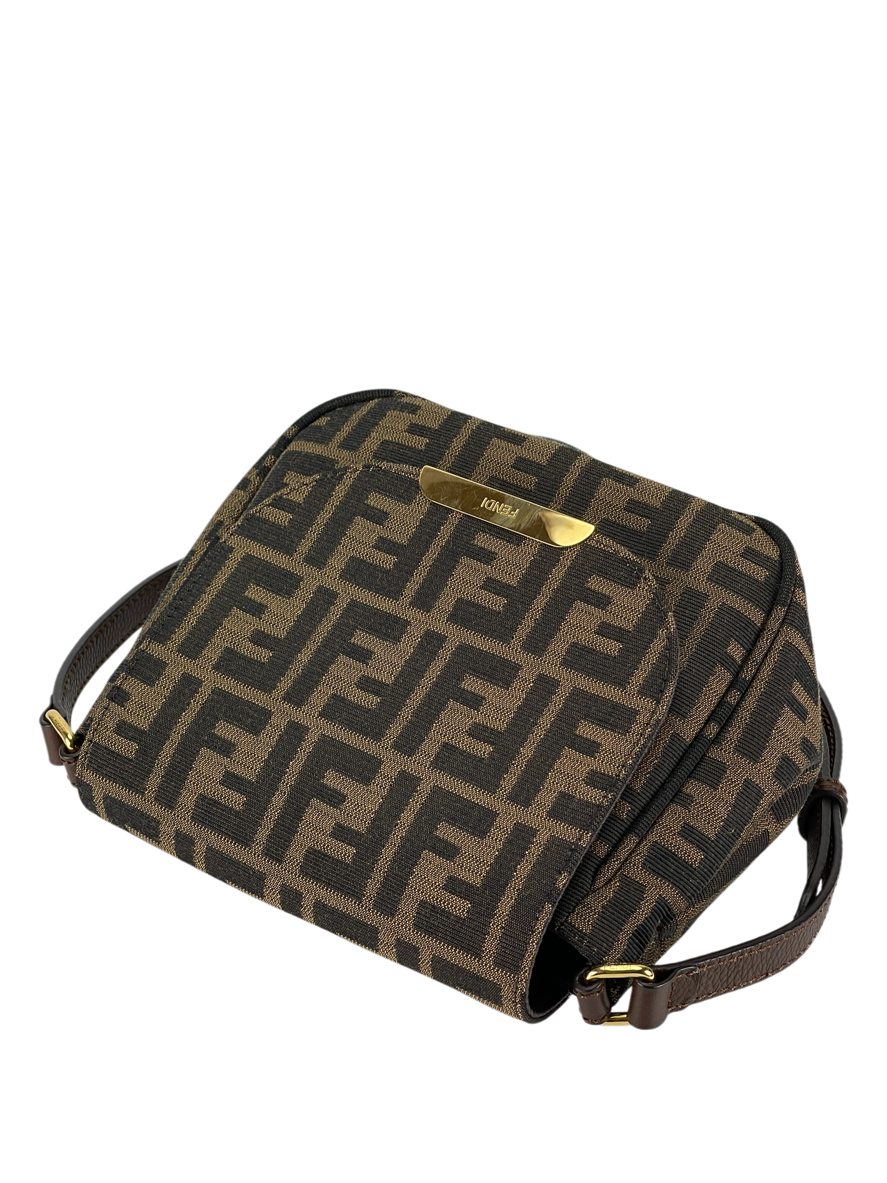 FENDI - Brown Zucca Canvas Crossbody Bag