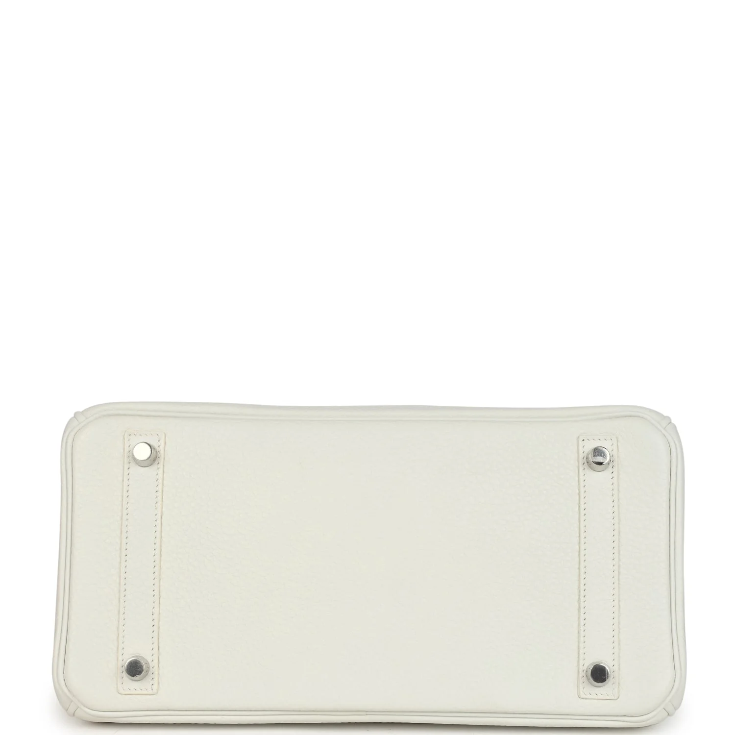 Pre-owned Hermes Birkin 30 White Clemence Palladium Hardware