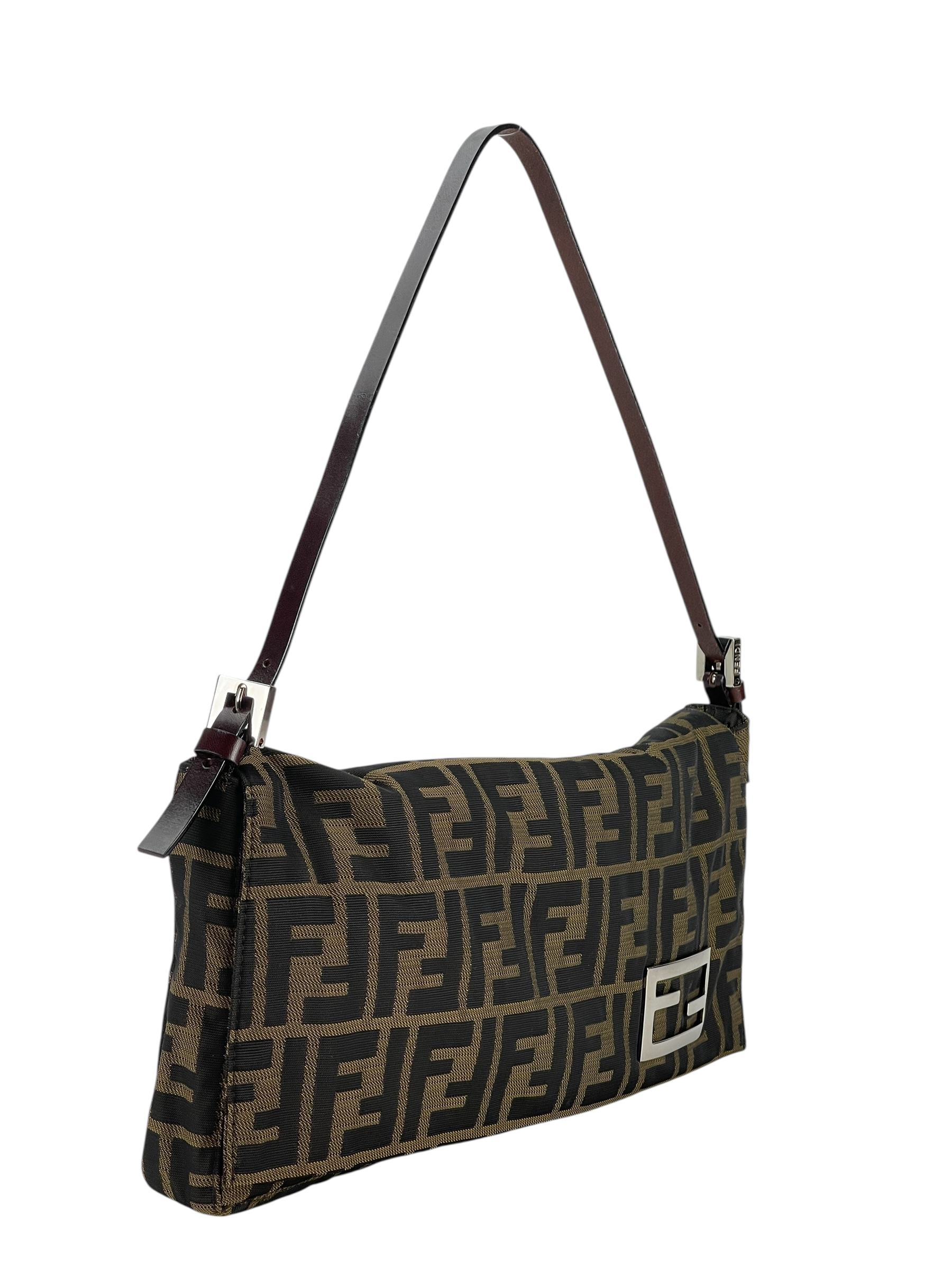 FENDI - Brown Zucca One Shoulder Bag Silver Hardware