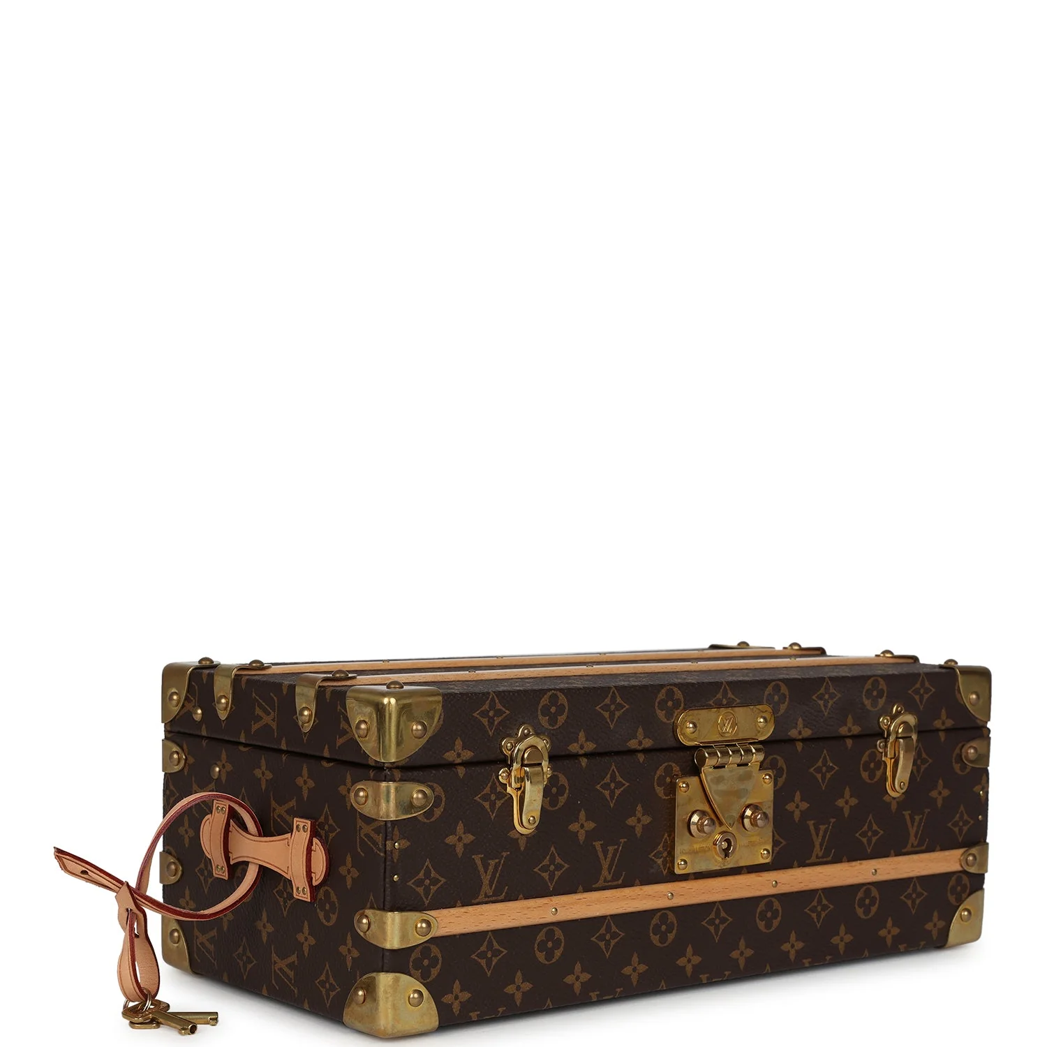 Pre-owned Louis Vuitton Malle Fleurs Trunk Brown Monogram Brass Hardware