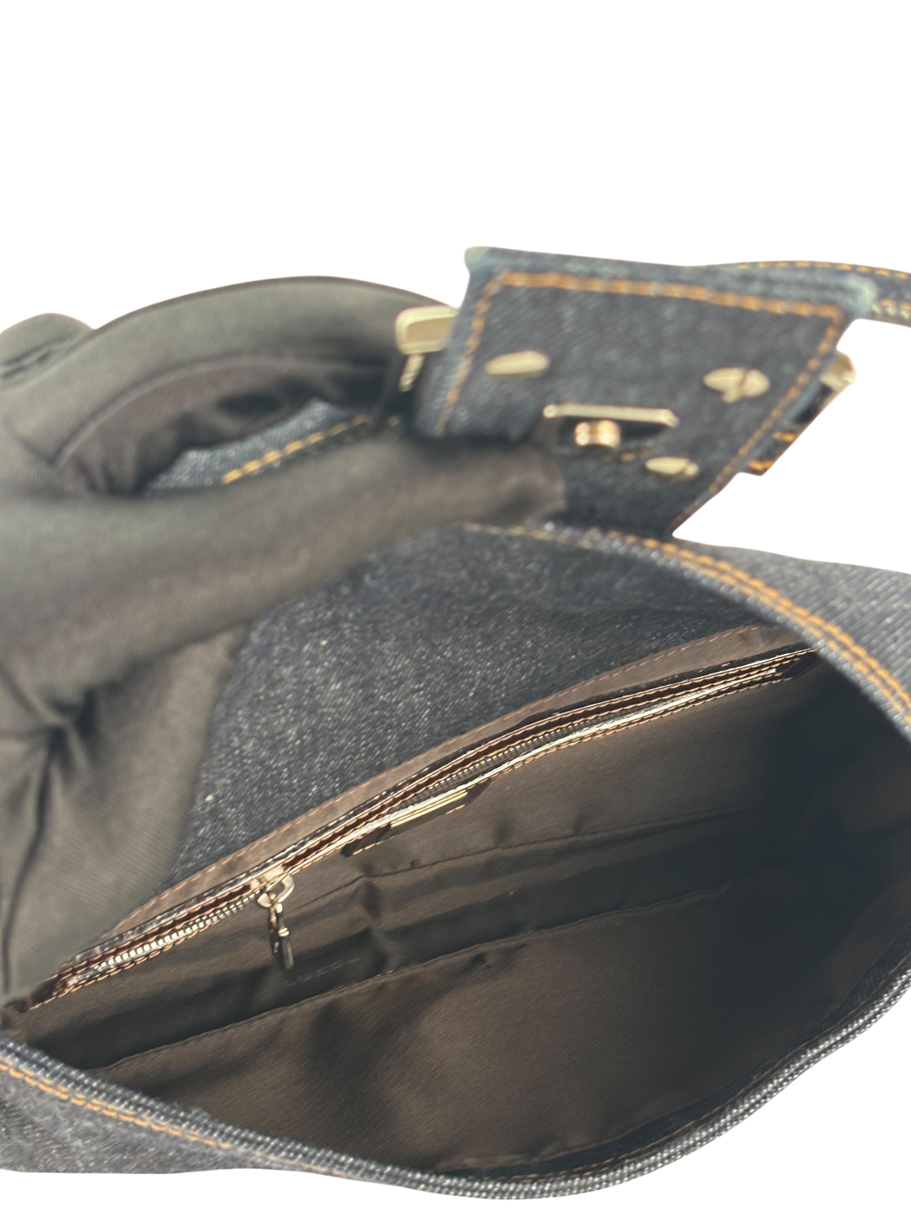 FENDI - Small Baguette Bag Denim Navy Sliver Hardware