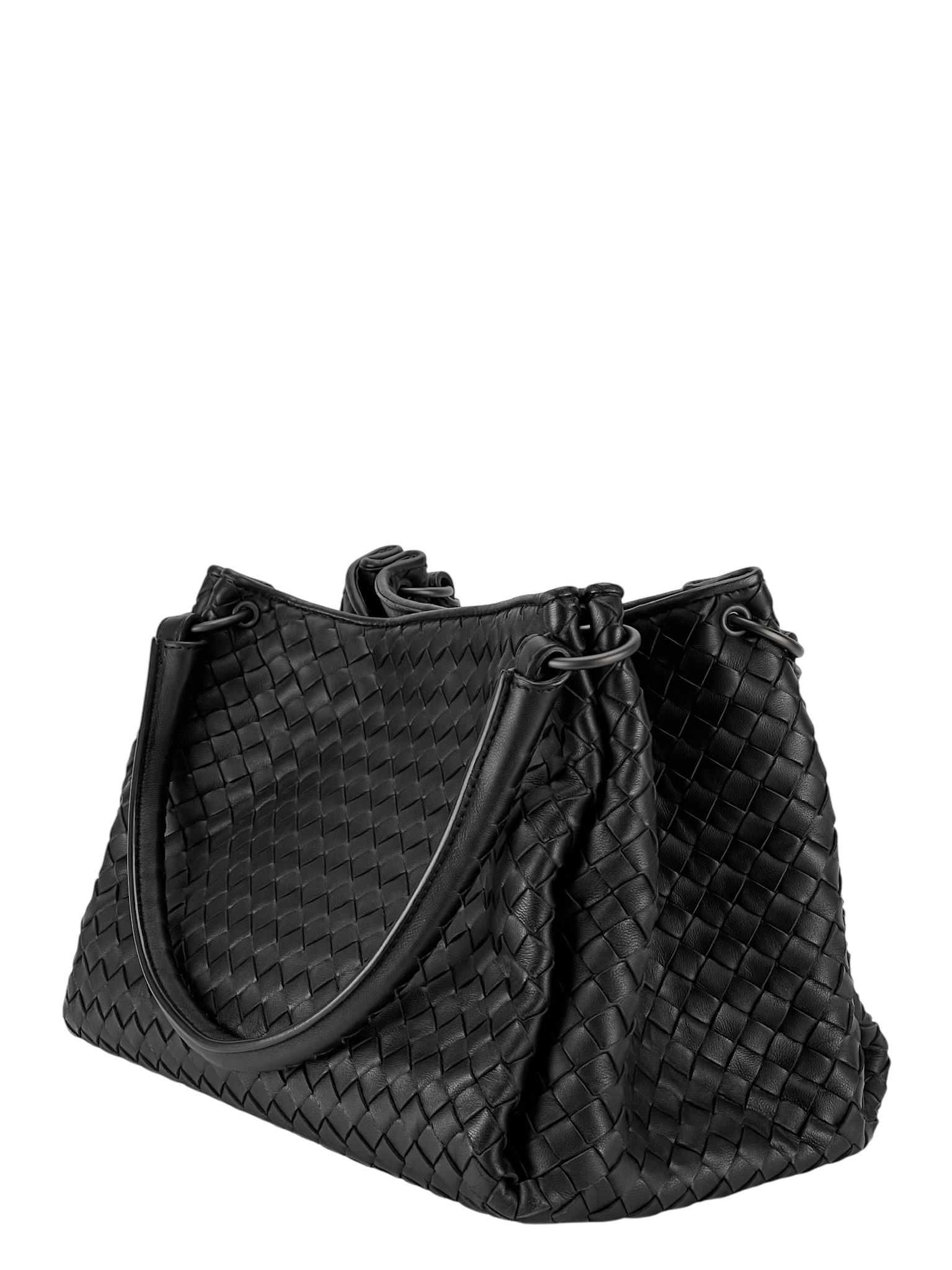 BOTTEGA VENETA - Intrecciato Nero Tote Bag Black Calfskin
