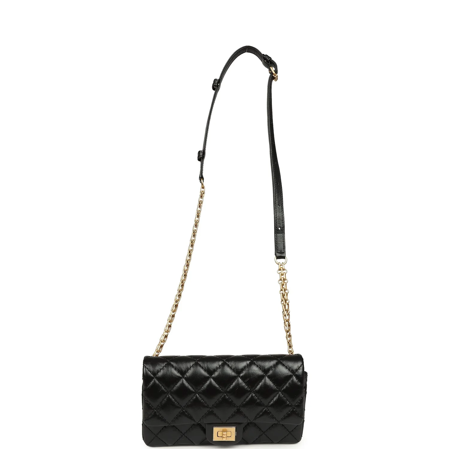 Chanel Mini Reissue Belt Bag Black Crumpled Aged Calfskin Antique Gold Hardware