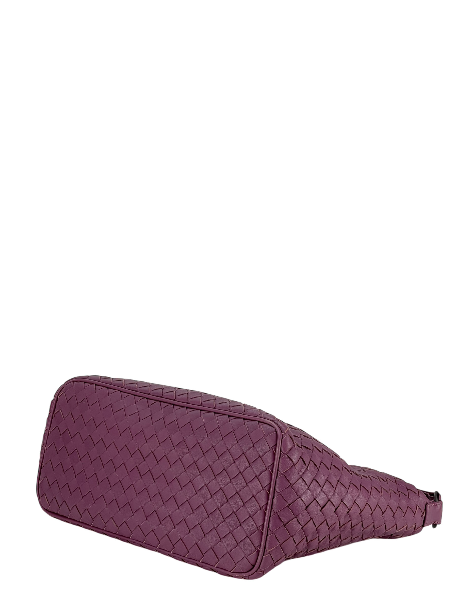 BOTTEGA VENETA - Zip Hobo Intrecciato Nappa Purple Lambskin