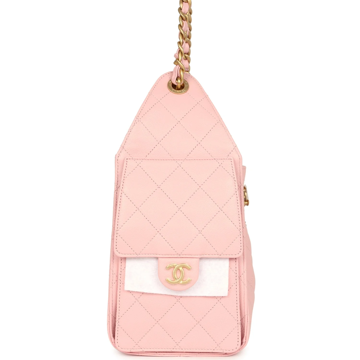 Chanel Small 25 Hobo Bag Light Pink Caviar Antique Gold Hardware