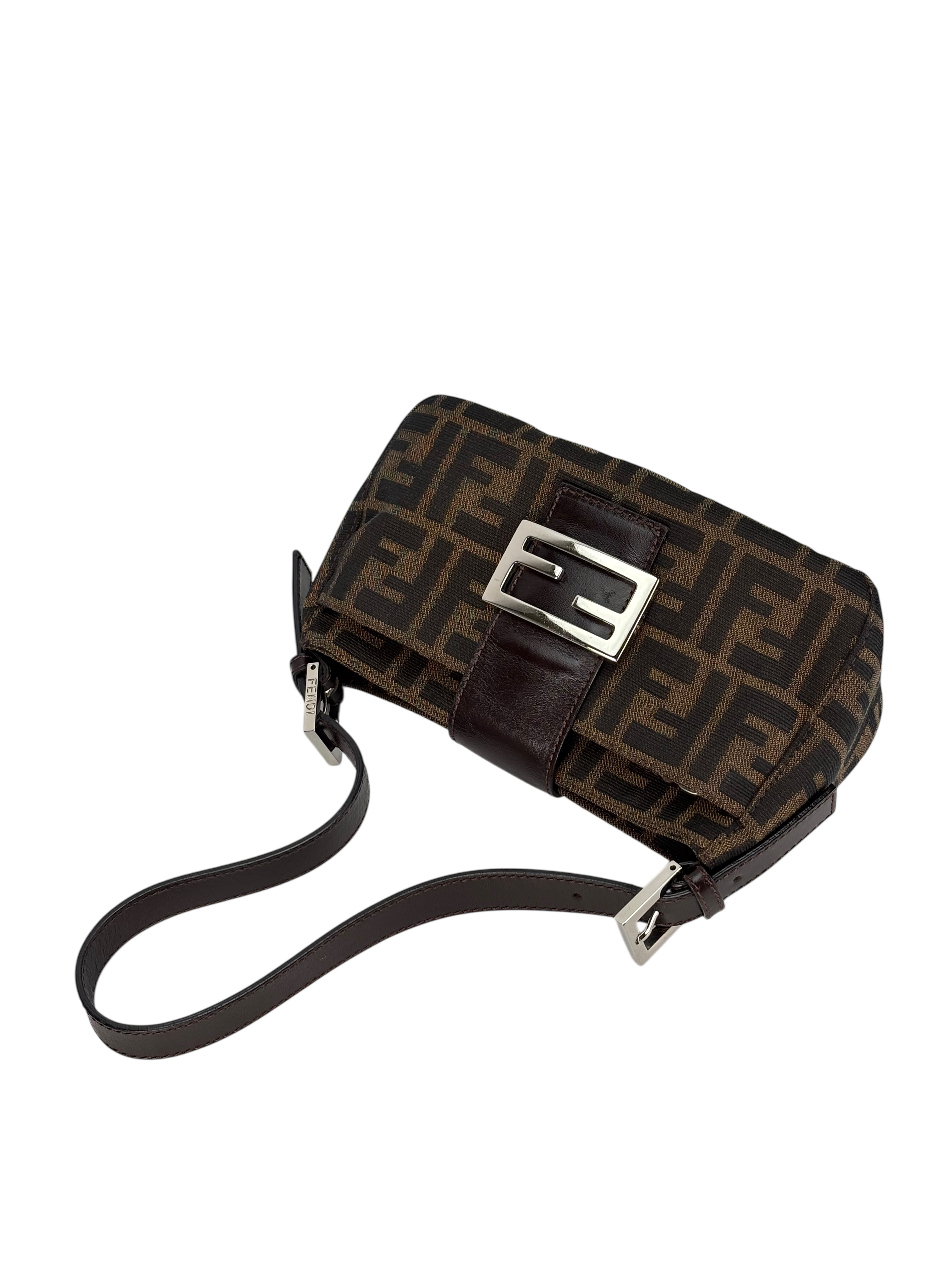 FENDI - Brown Zucca Mini Mamma Baguette Shoulder Bag