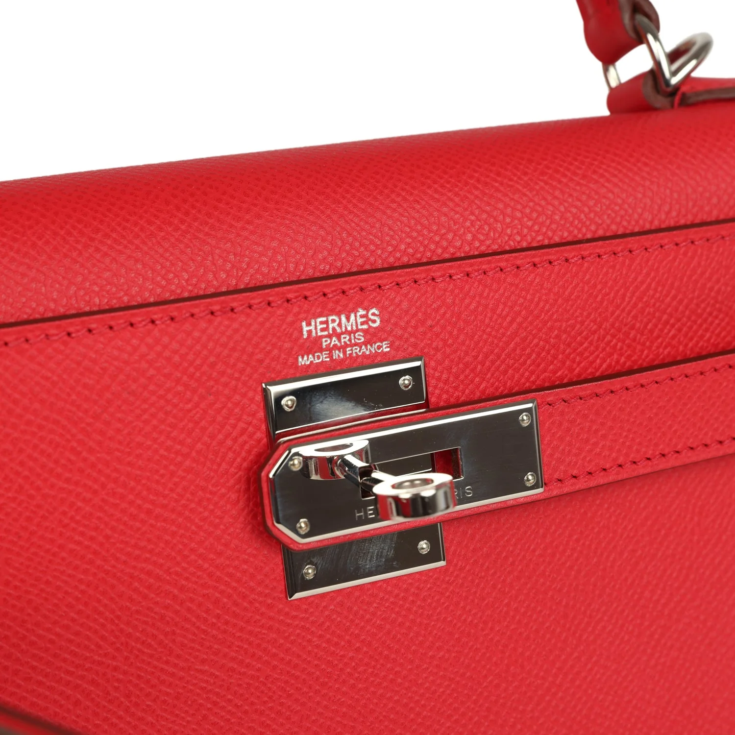 Pre-owned Hermes Kelly Sellier 28 Bougainvillea Epsom Palladium Hardware