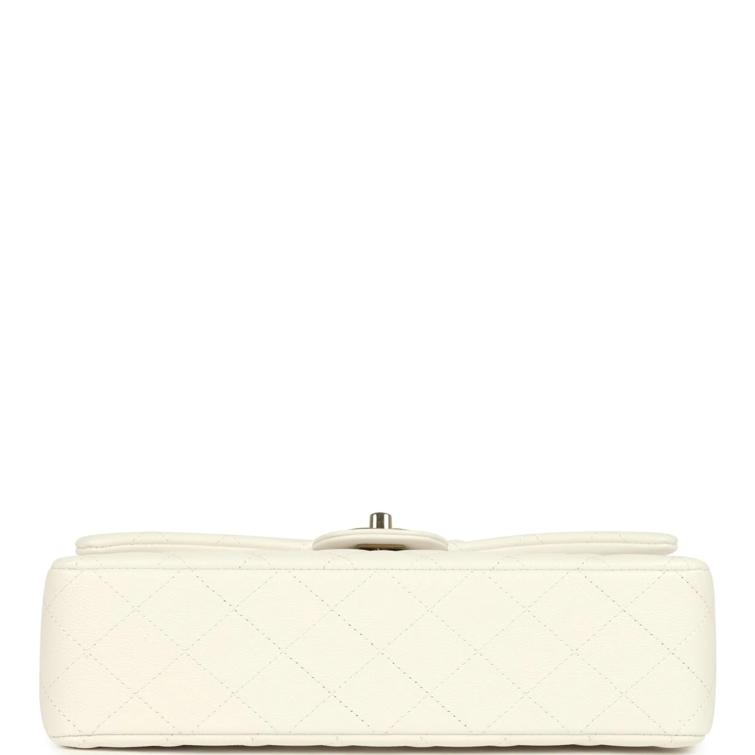 Chanel Medium Classic Double Flap White Caviar Light Gold Hardware