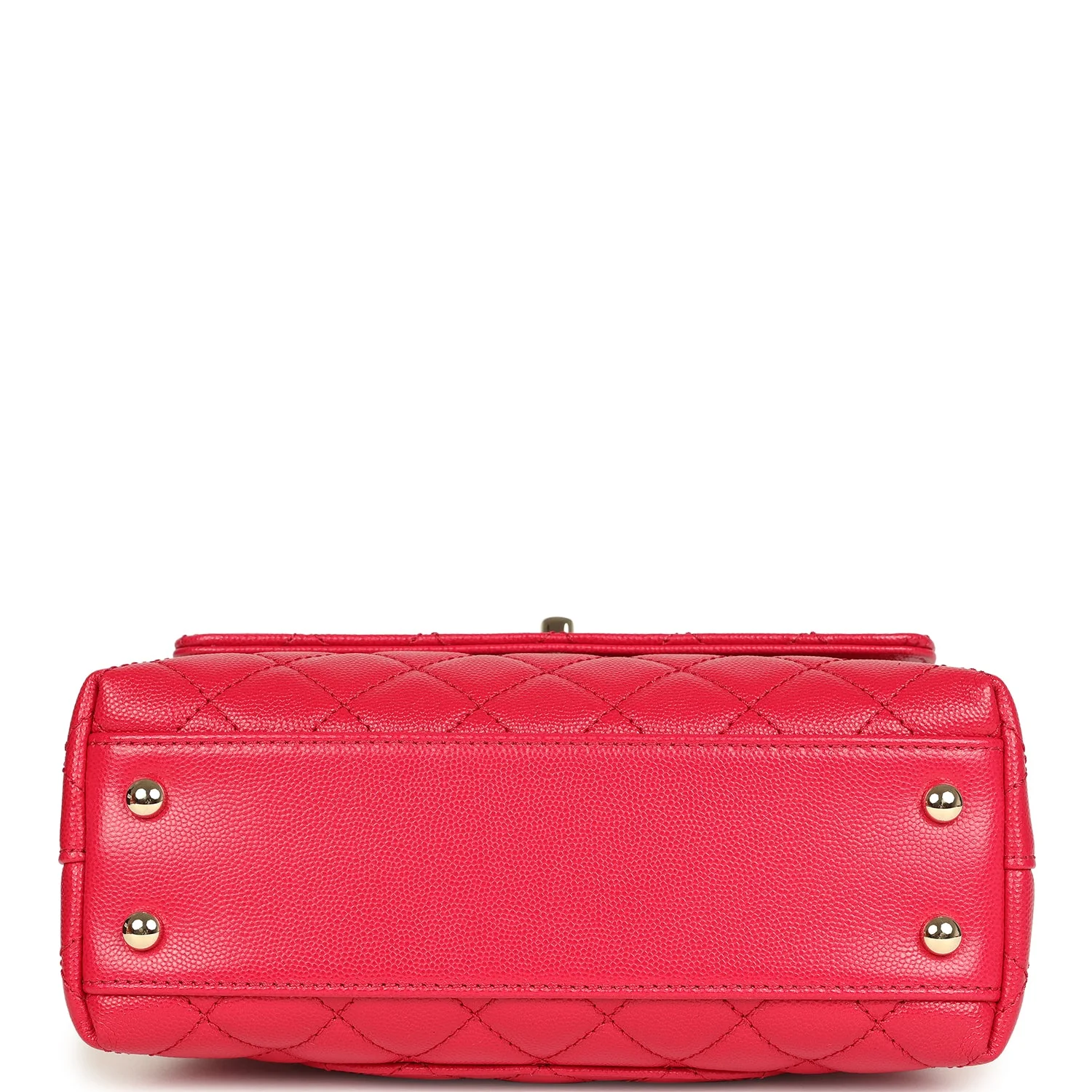 Chanel Small Coco Top Handle Flap Bag Dark Red Shiny Caviar and Burgundy Lizard Light Gold Hardware