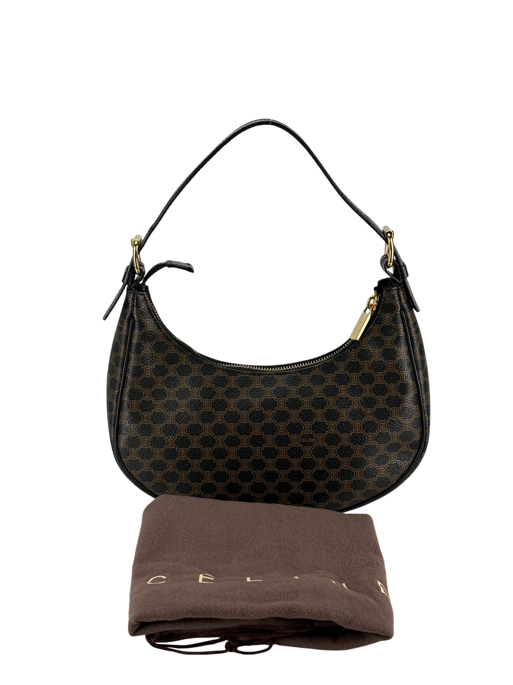 CELINE - Ava Bag In Triomphe Canvas and Calfskin Black