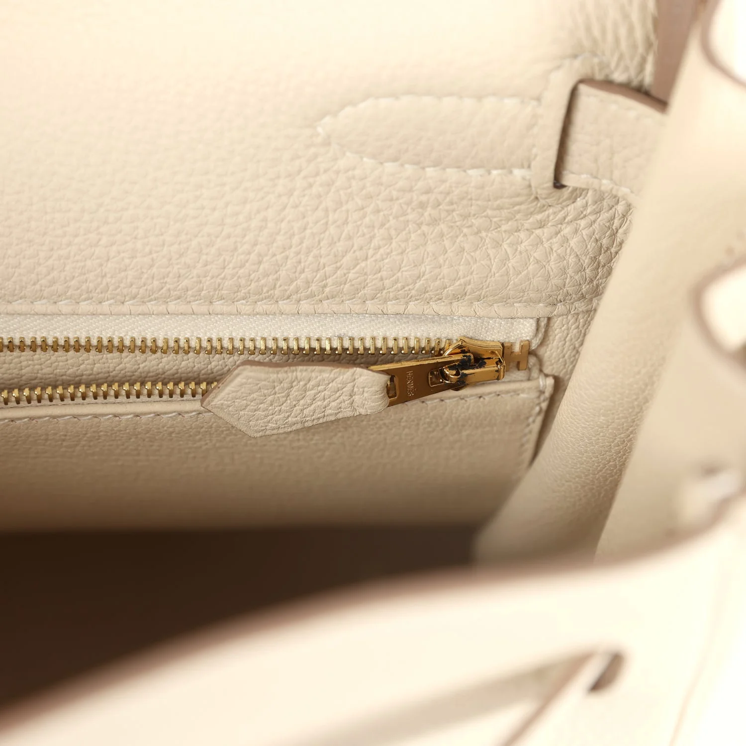 Pre-owned Hermes Kelly Retourne 32 Craie Togo Gold Hardware