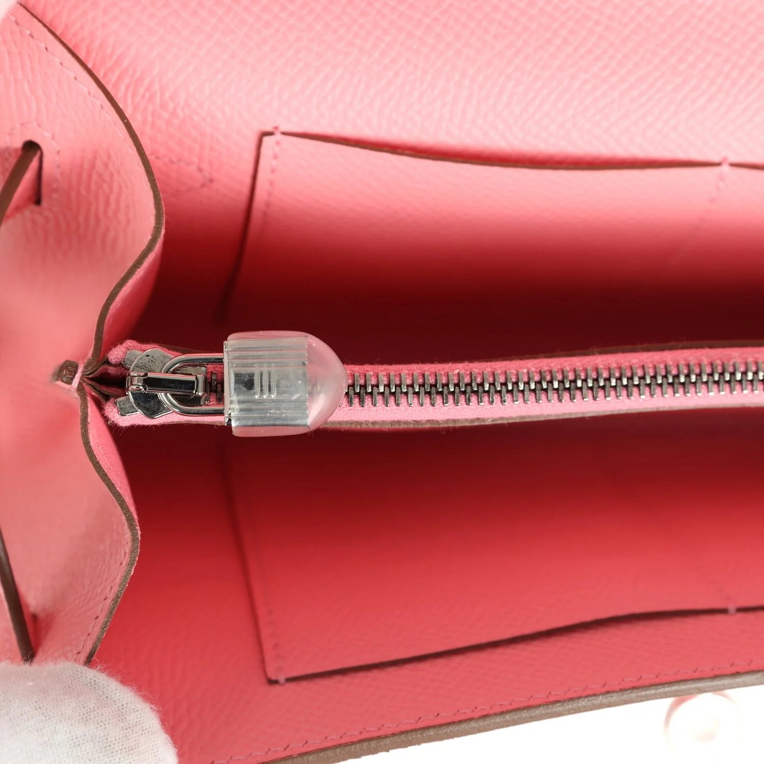 Hermes Kelly Wallet To Go Rose Confetti Epsom Palladium Hardware