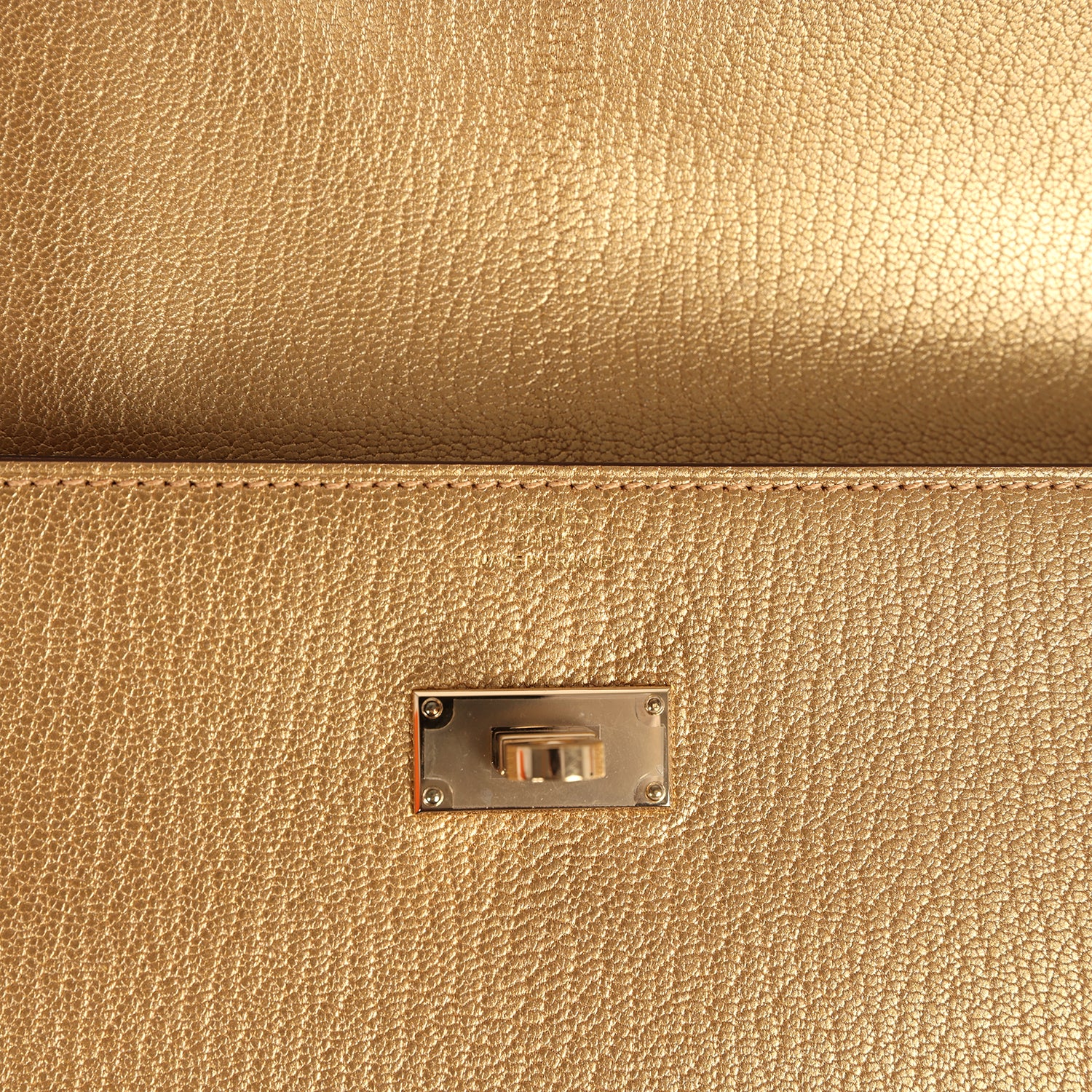Hermes Kelly Pocket Long Wallet Dore Chamkilight Goatskin Permabrass Hardware