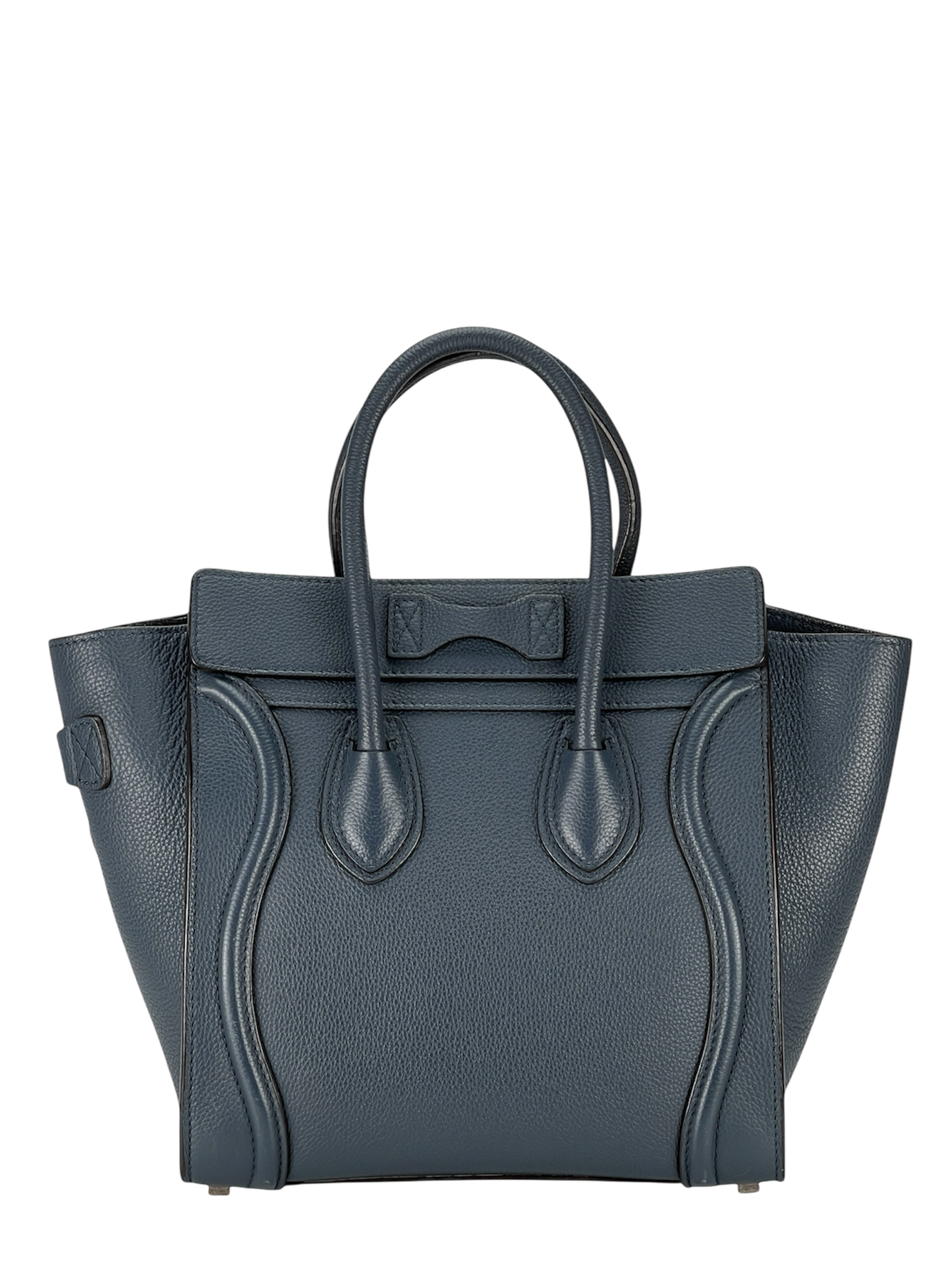CELINE - Micro Luggage handbag in Drummed Calfskin Blue