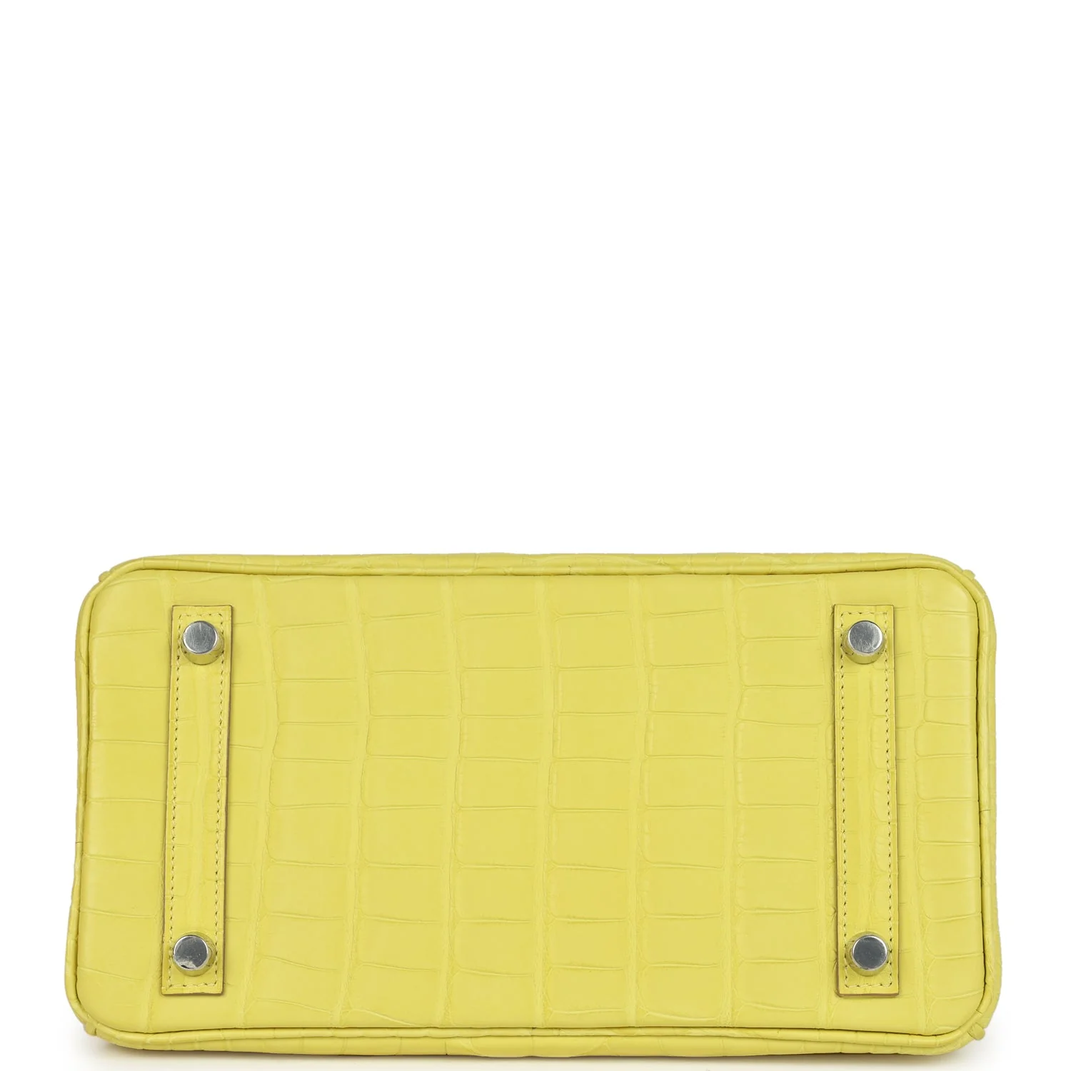 Pre-owned Hermes Birkin 25 Lime Matte Alligator Palladium Hardware