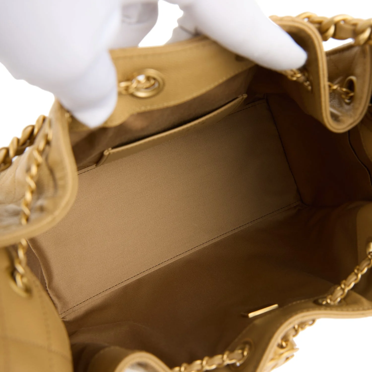 Chanel Small 25 Hobo Bag Dark Beige Caviar Antique Gold Hardware