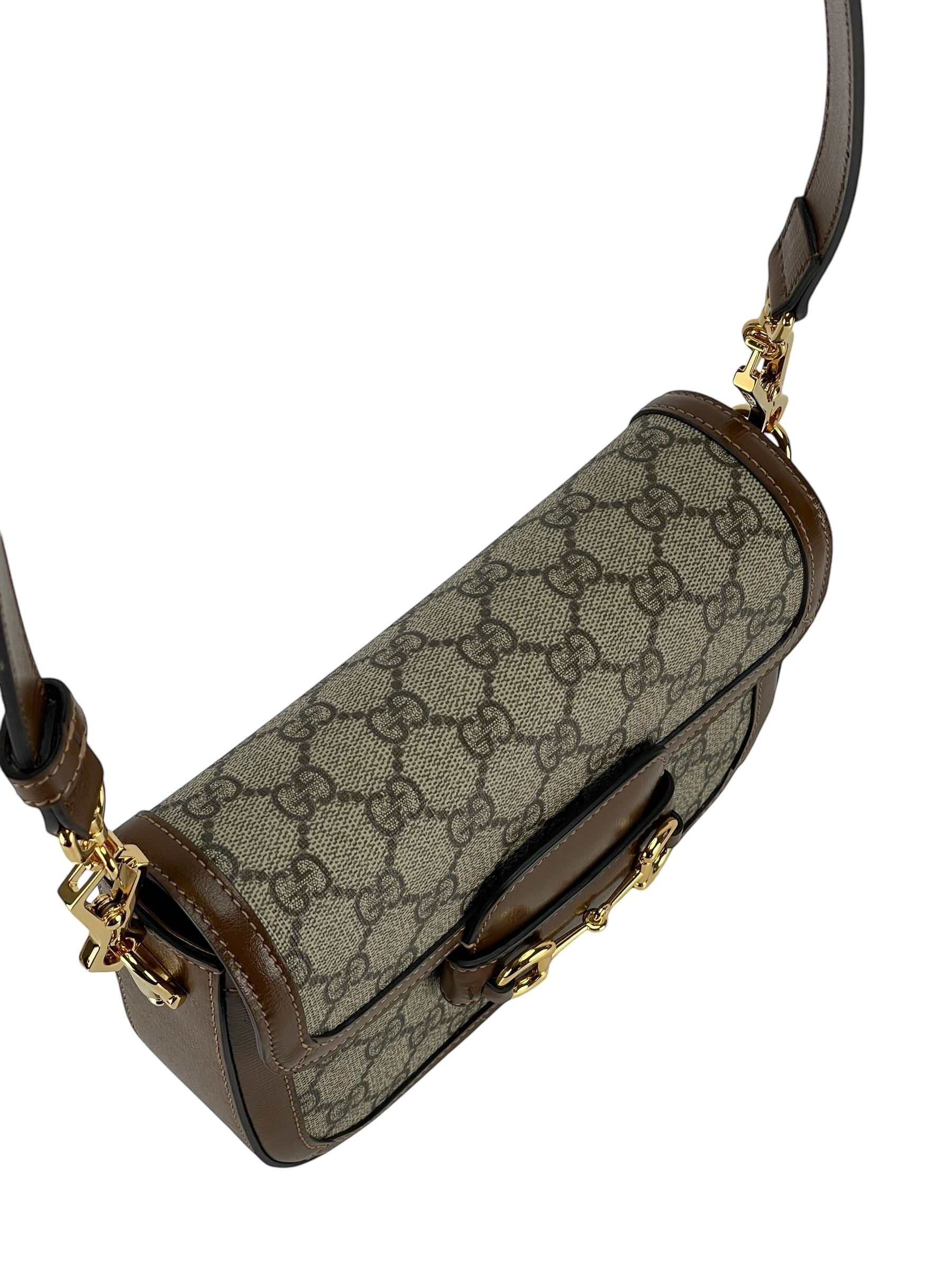 GUCCI - GG Supreme Fabric Leather Horsebit 1955 Bag