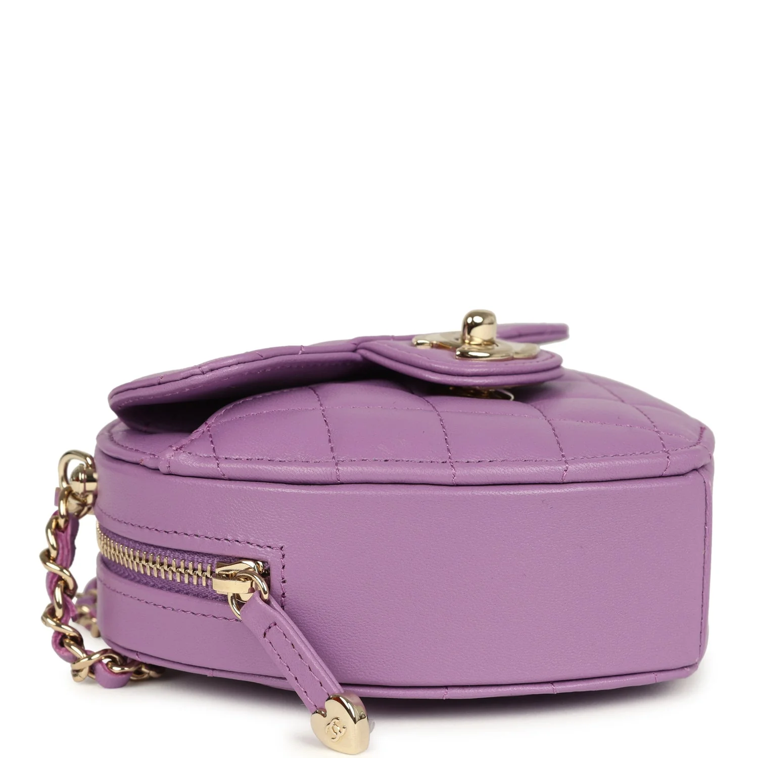 Chanel CC In Love Small Heart Bag with Chain Purple Lambskin Light Gold Hardware