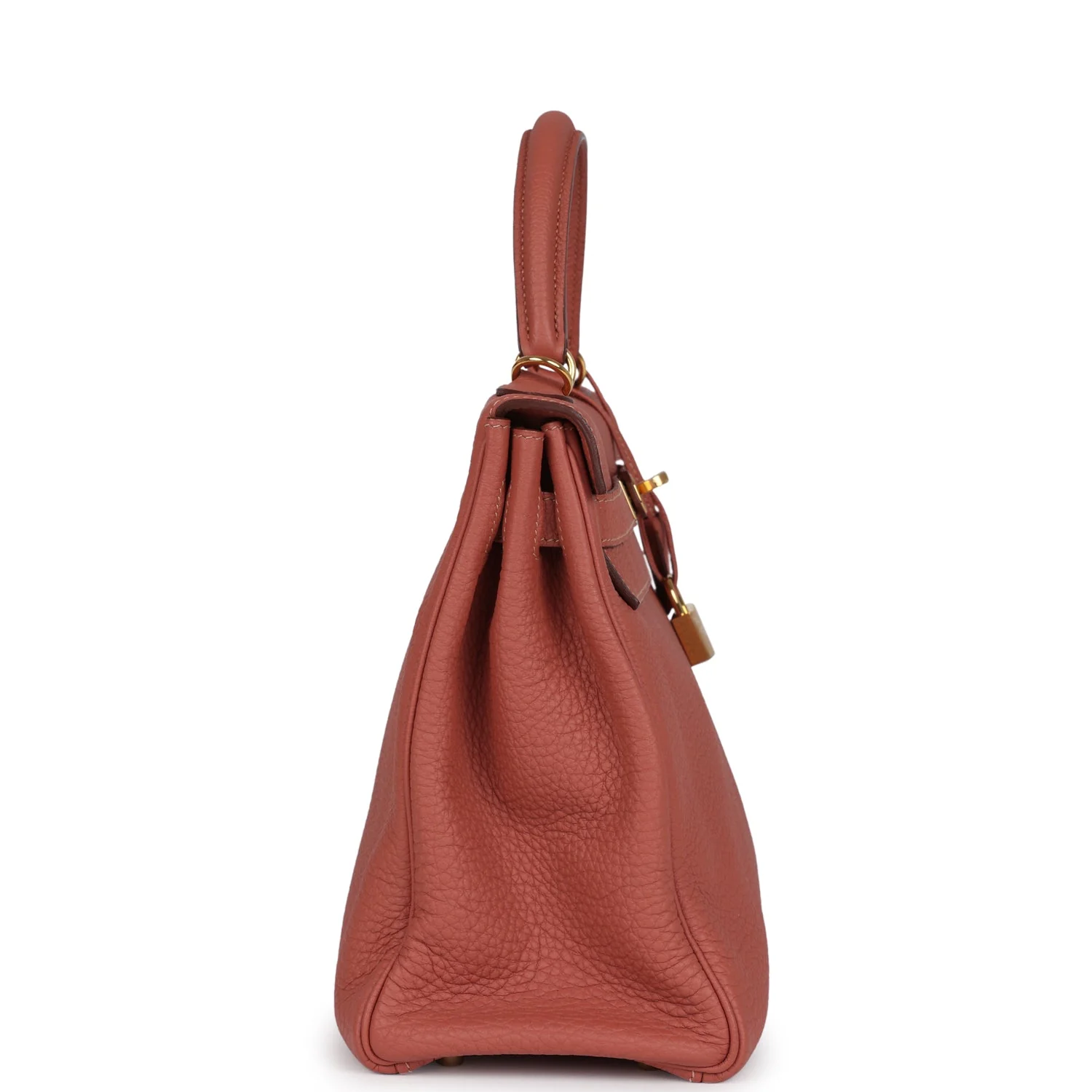 Pre-owned Hermes Kelly Retourne 32 Rosy Togo Gold Hardware