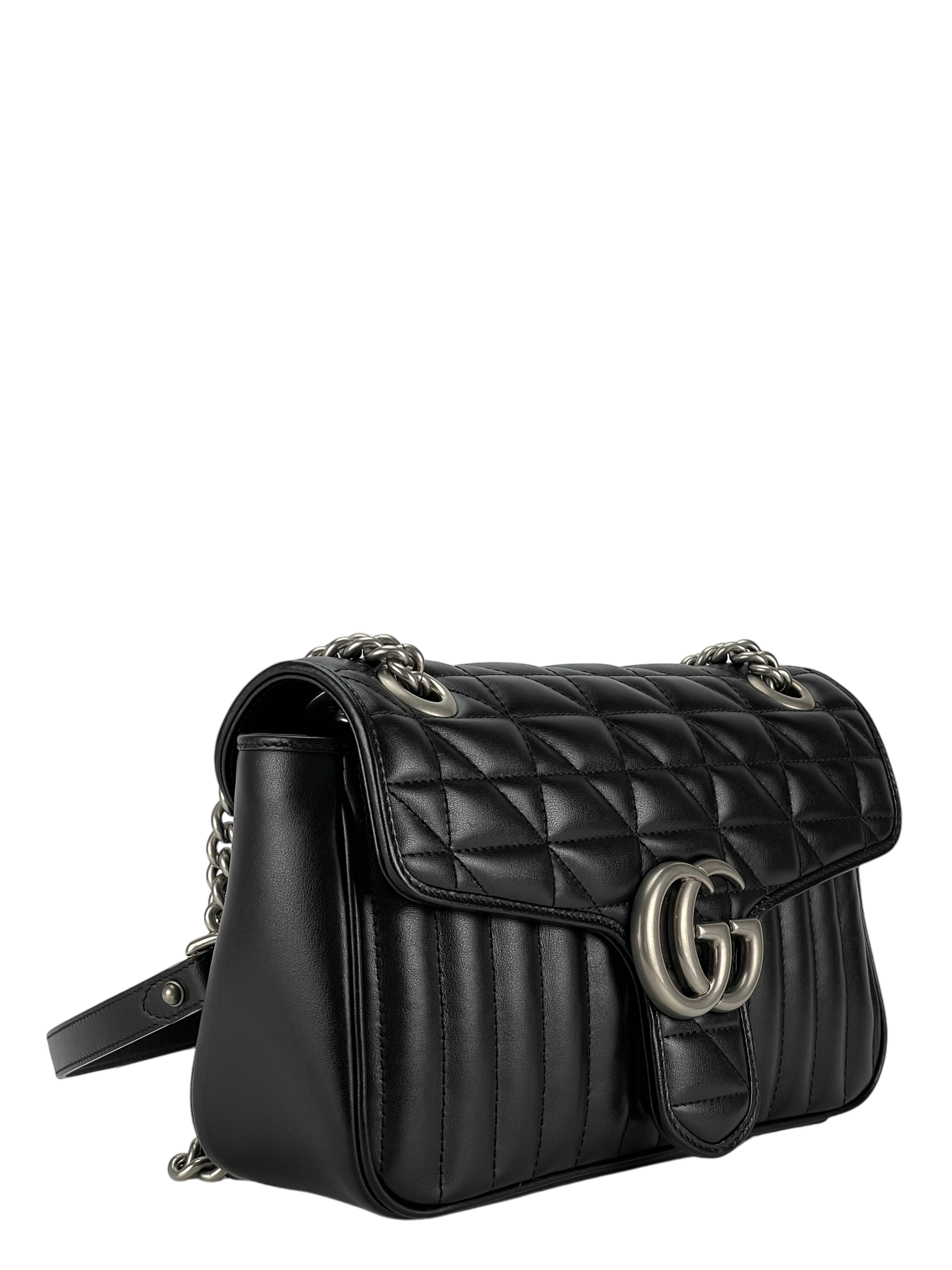 GUCCI - Black GG Marmont Matelasse Shoulder Bag